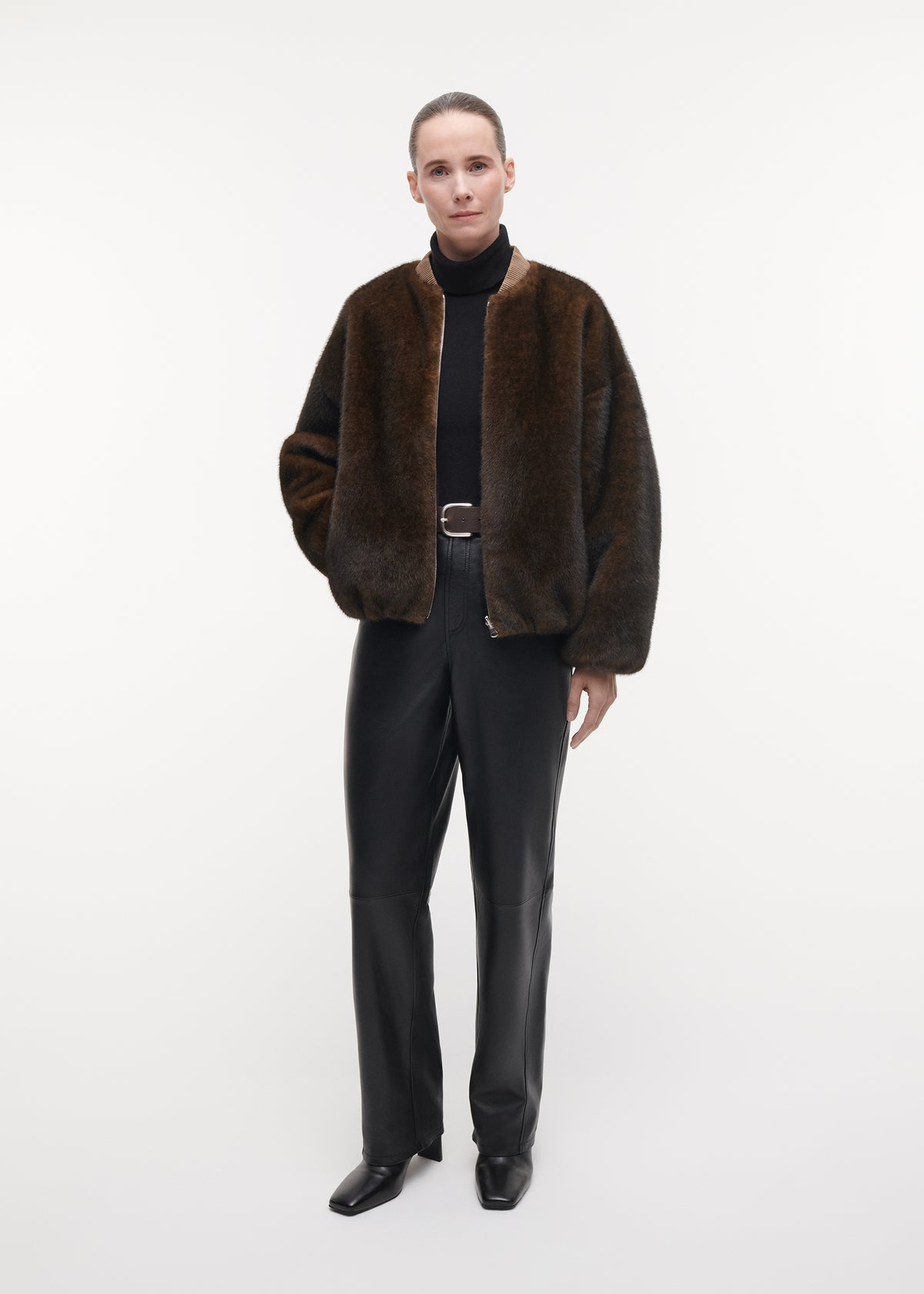 ETTA Faux Fur Bomber Jacket | Olive