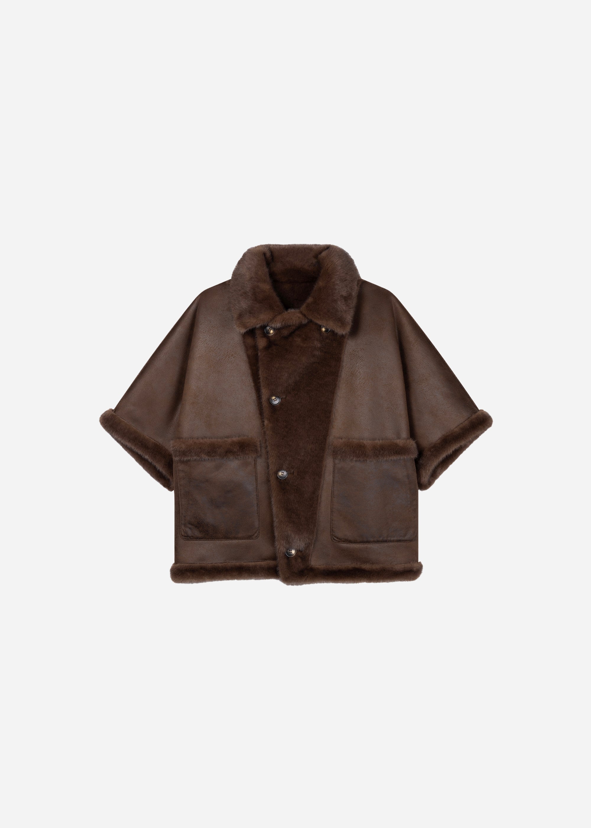 CLARA Faux fur Overshirt | CHOCO