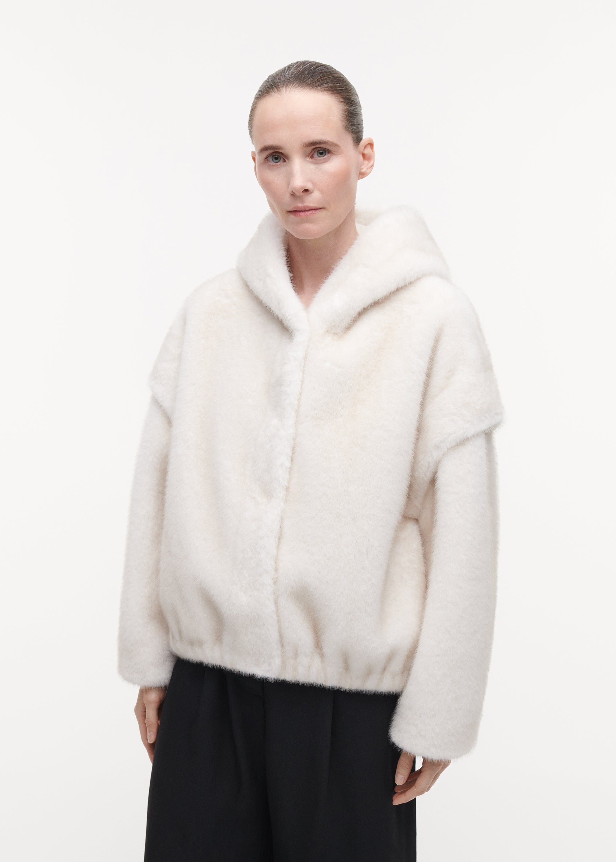 ISADEE Reversible Faux Fur Jacket | Ecru