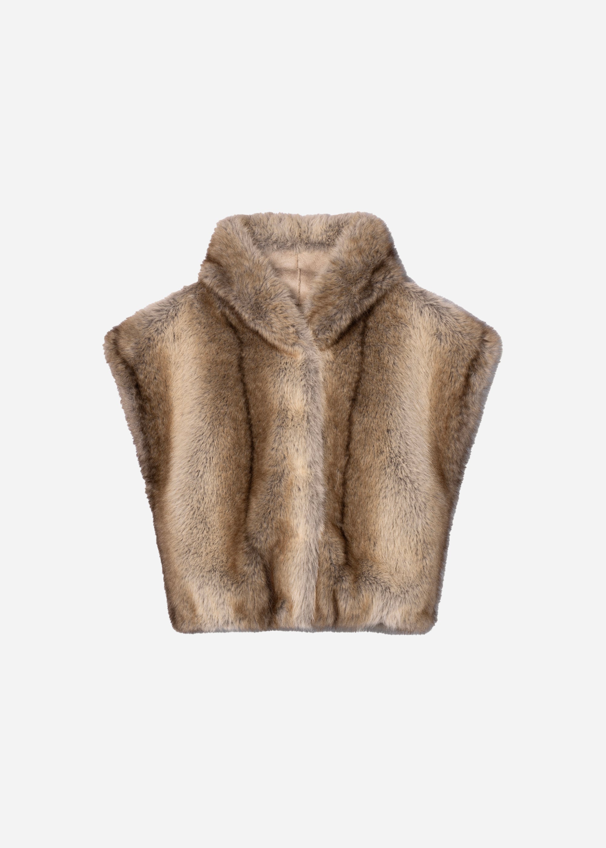 OLENA Reversible Faux Fox Gilet | Light Fox
