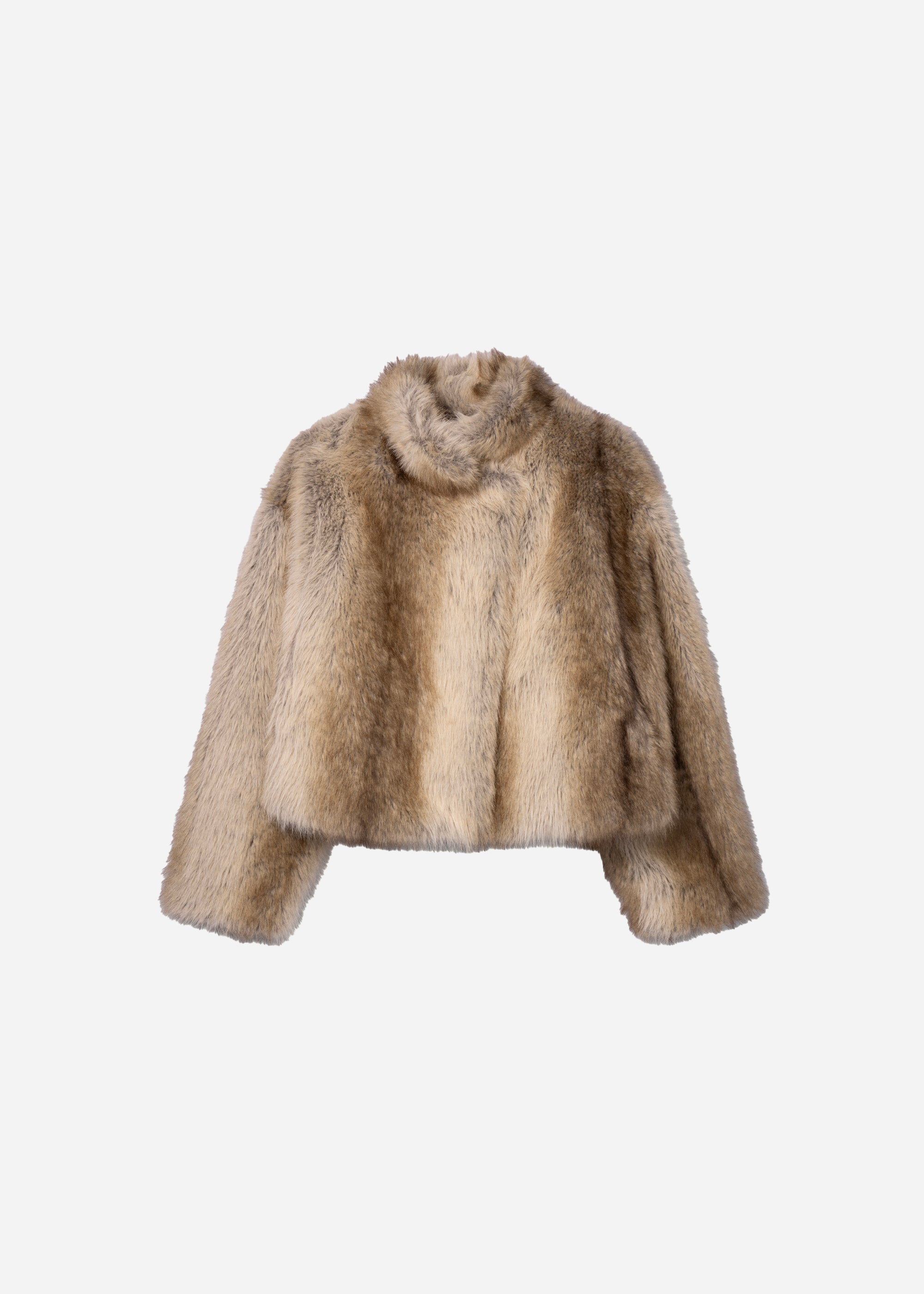 LUMI Cropped Faux Fox Jacket | Light Fox