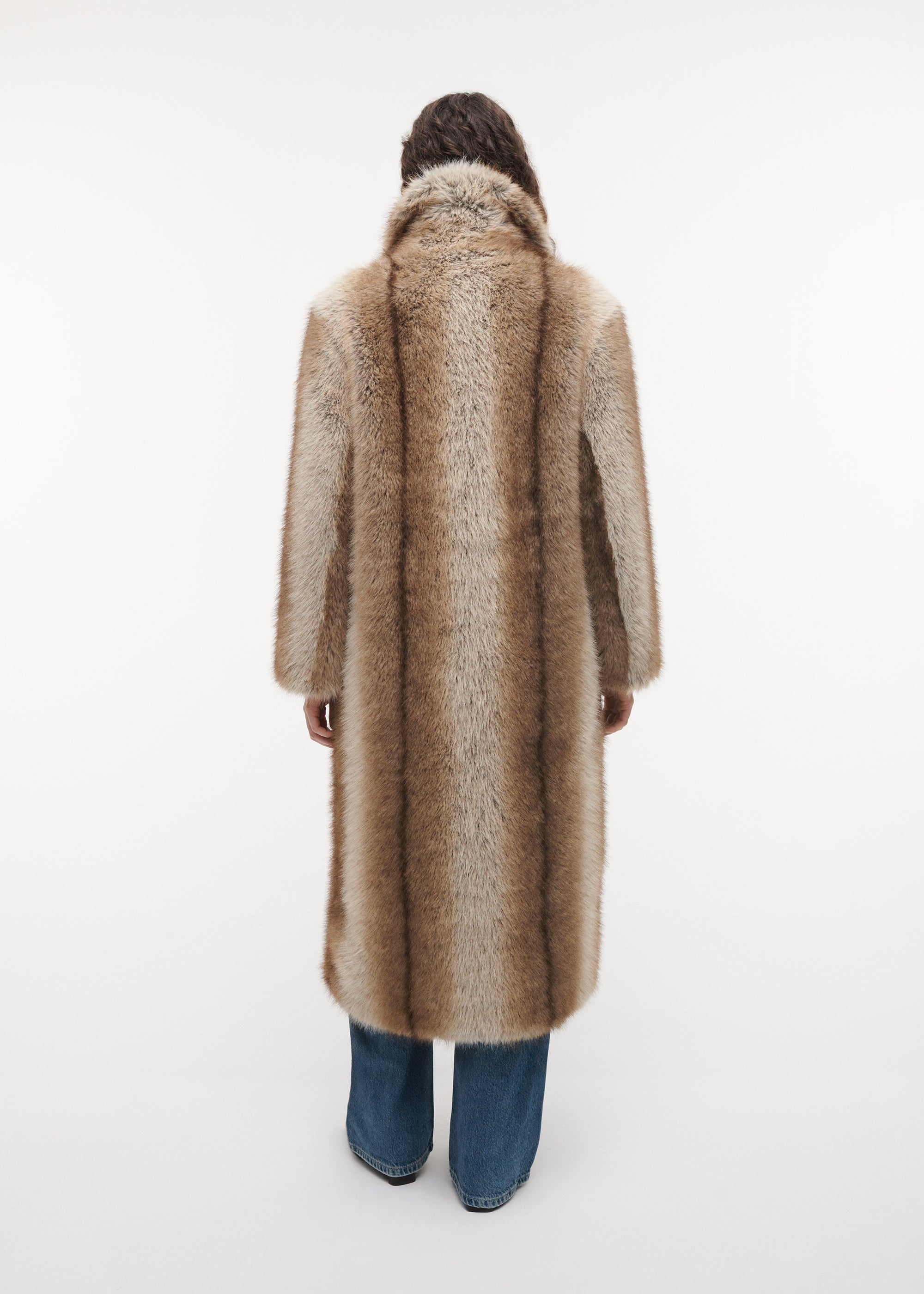 SCARLET Long Faux Fox Coat | LIGHT FOX