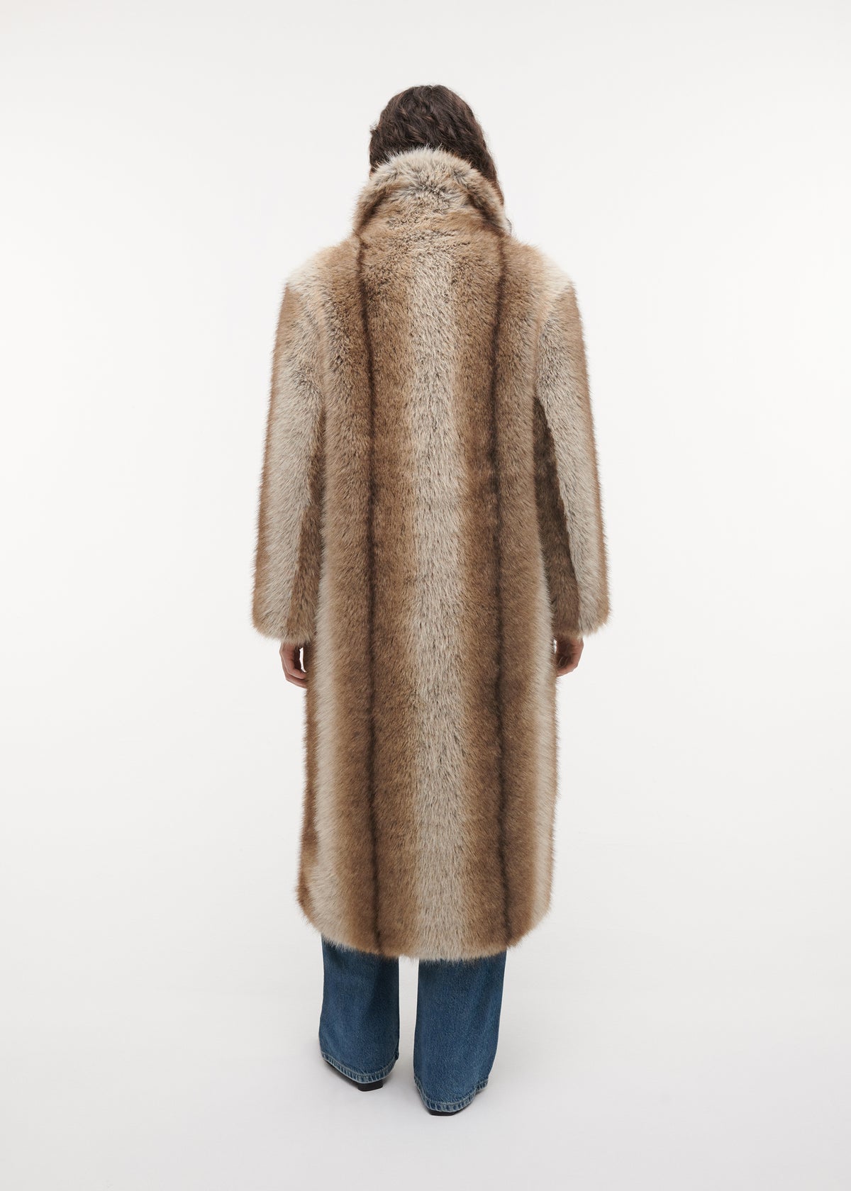 SCARLET Long Faux Fox Coat | Light Fox