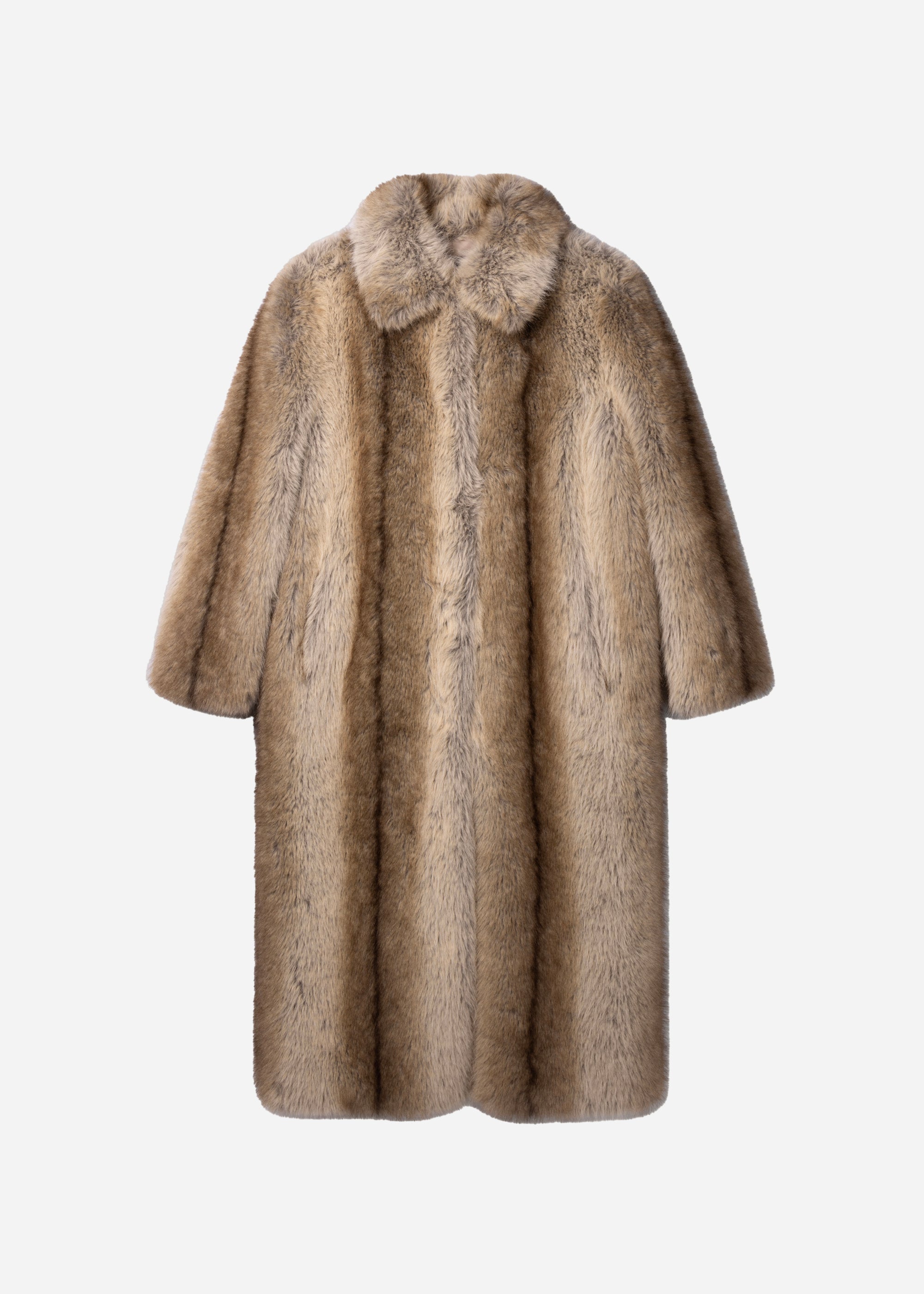 SCARLET Long Faux Fox Coat | LIGHT FOX