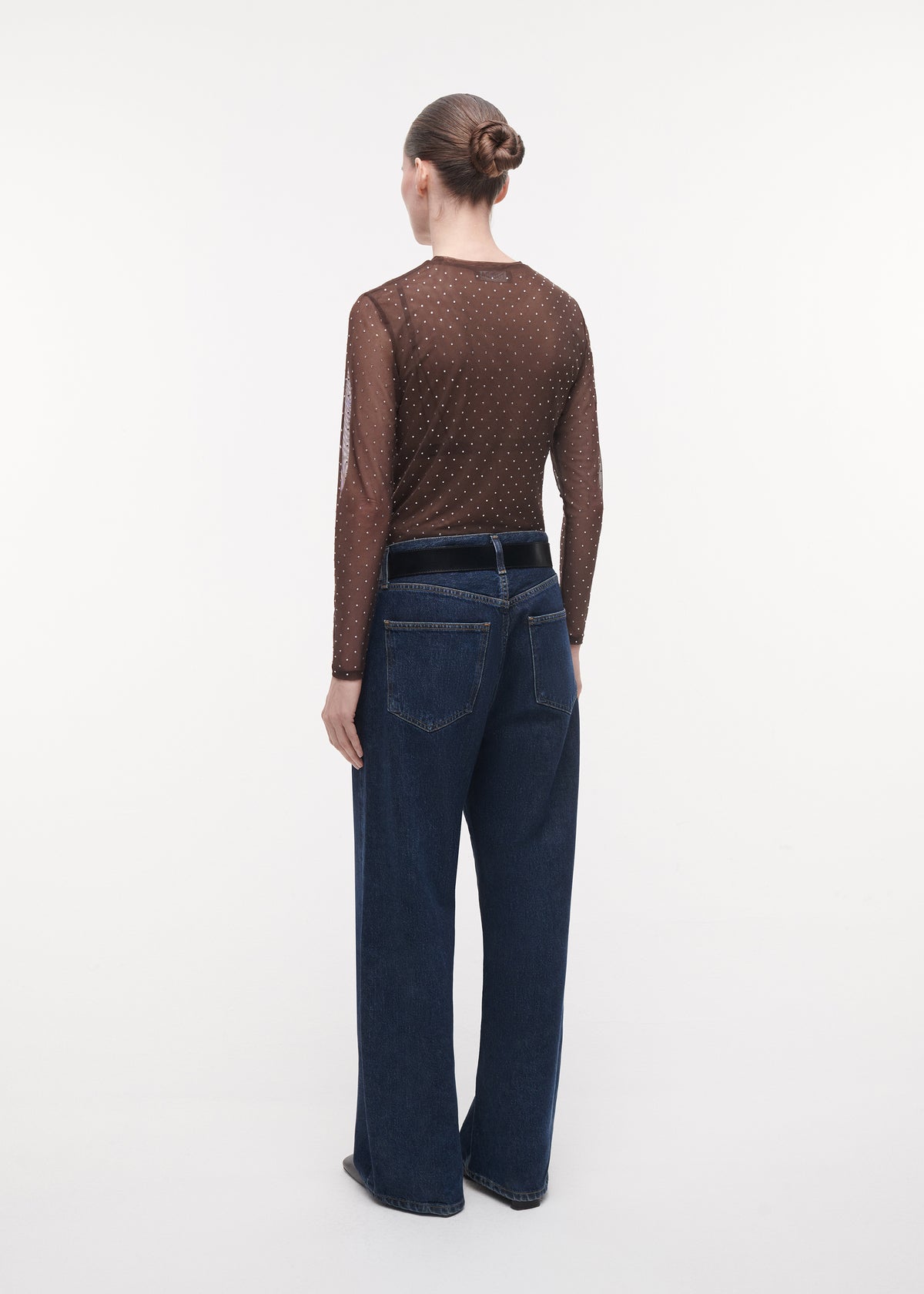 INES Glitter Top | Dark Brown