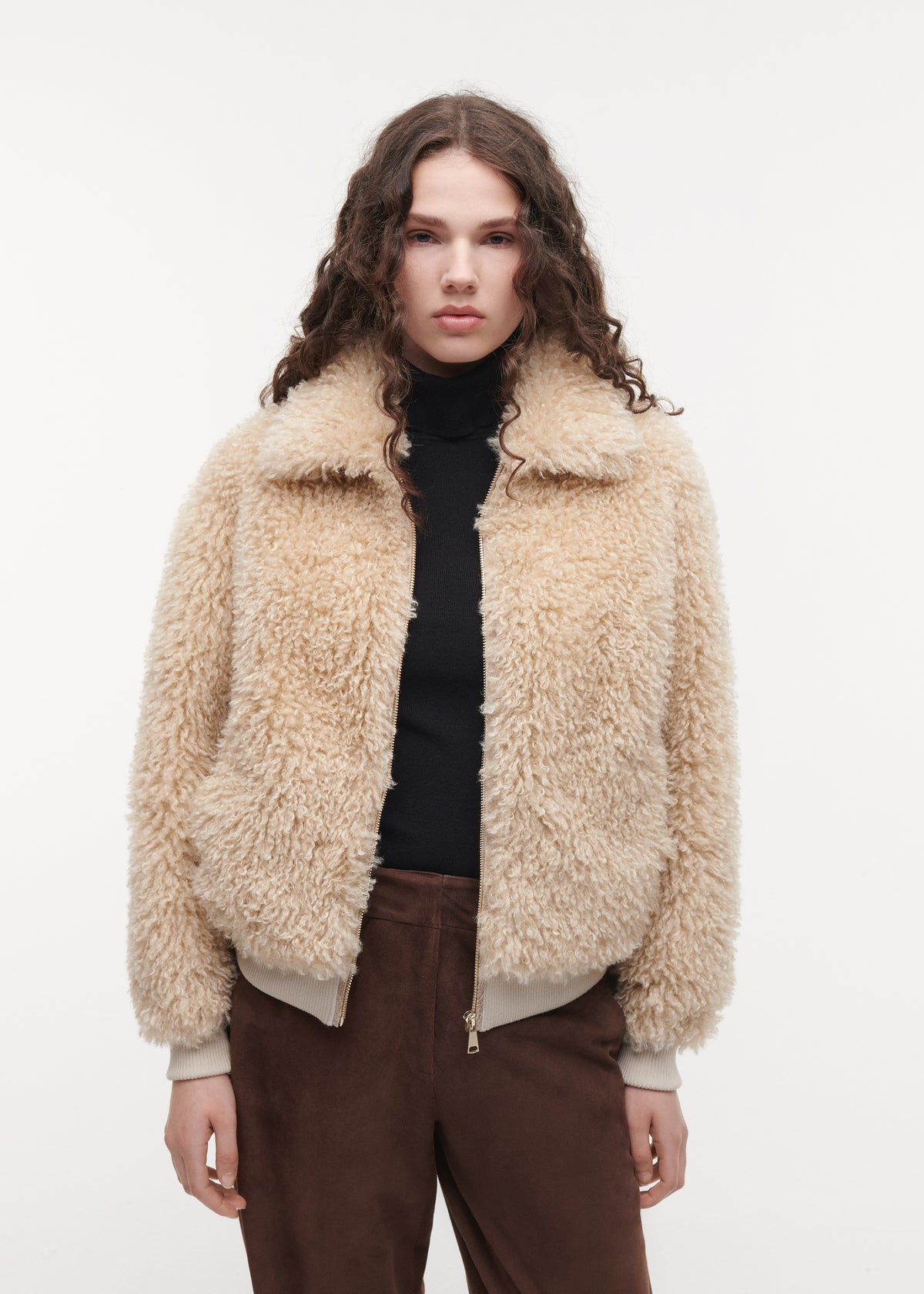 LIZZY Faux Fur Jacket | Beige