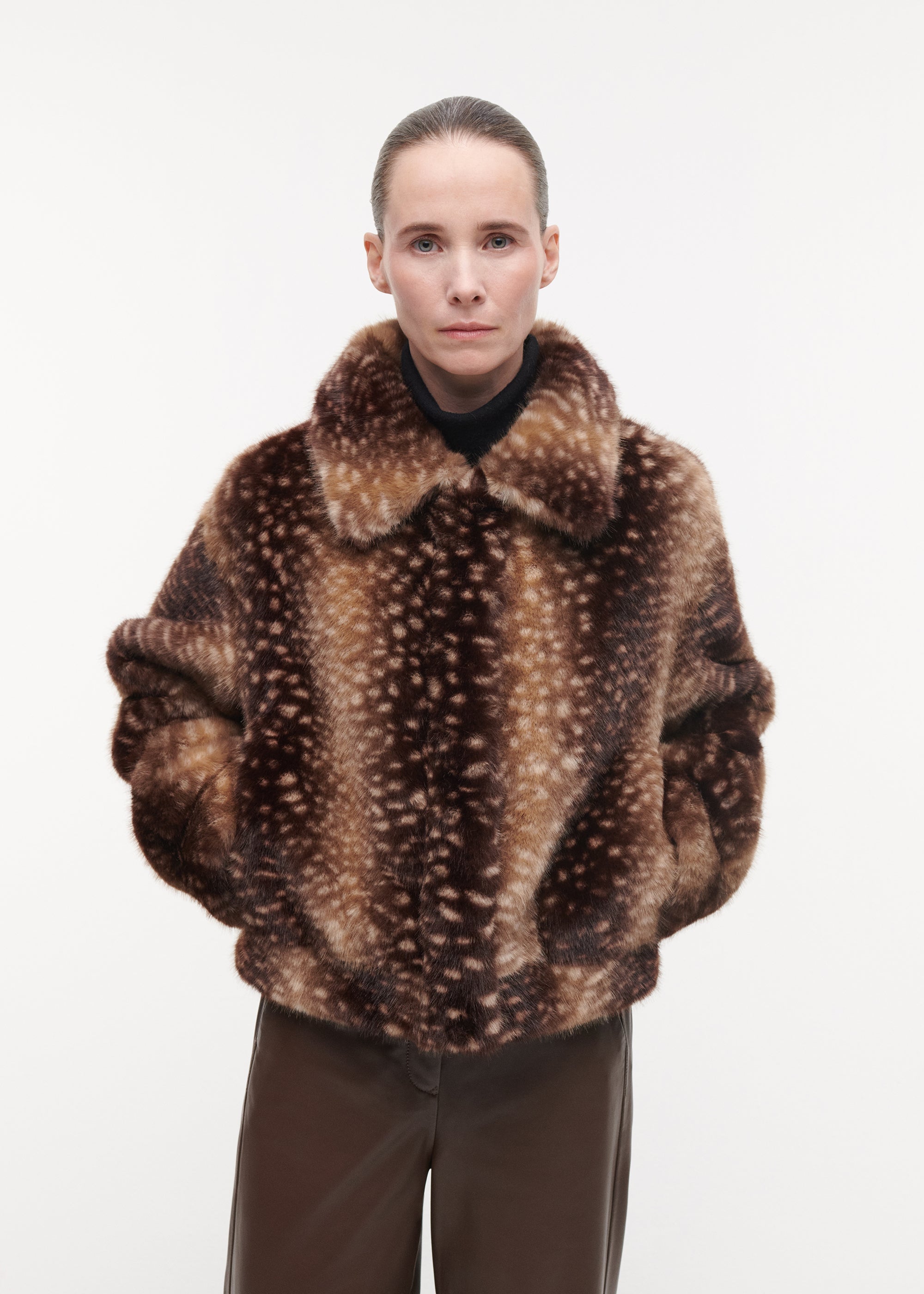 LUCY Faux Fur Jacke | Brown