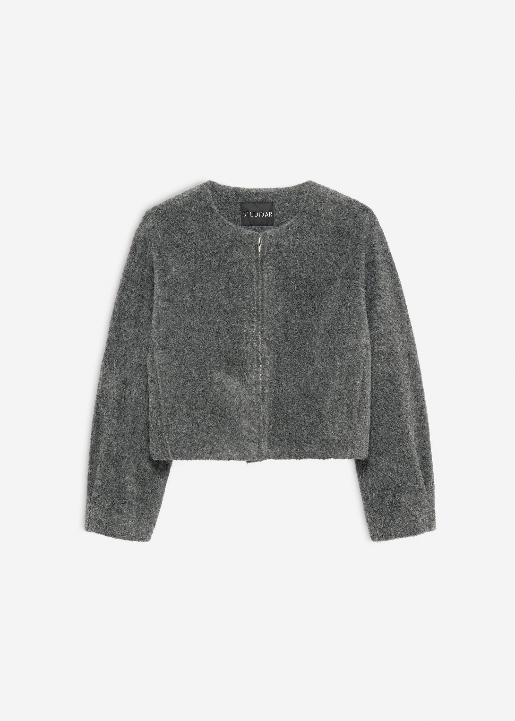 CELESTE Faux Mohair Bomber Jacket