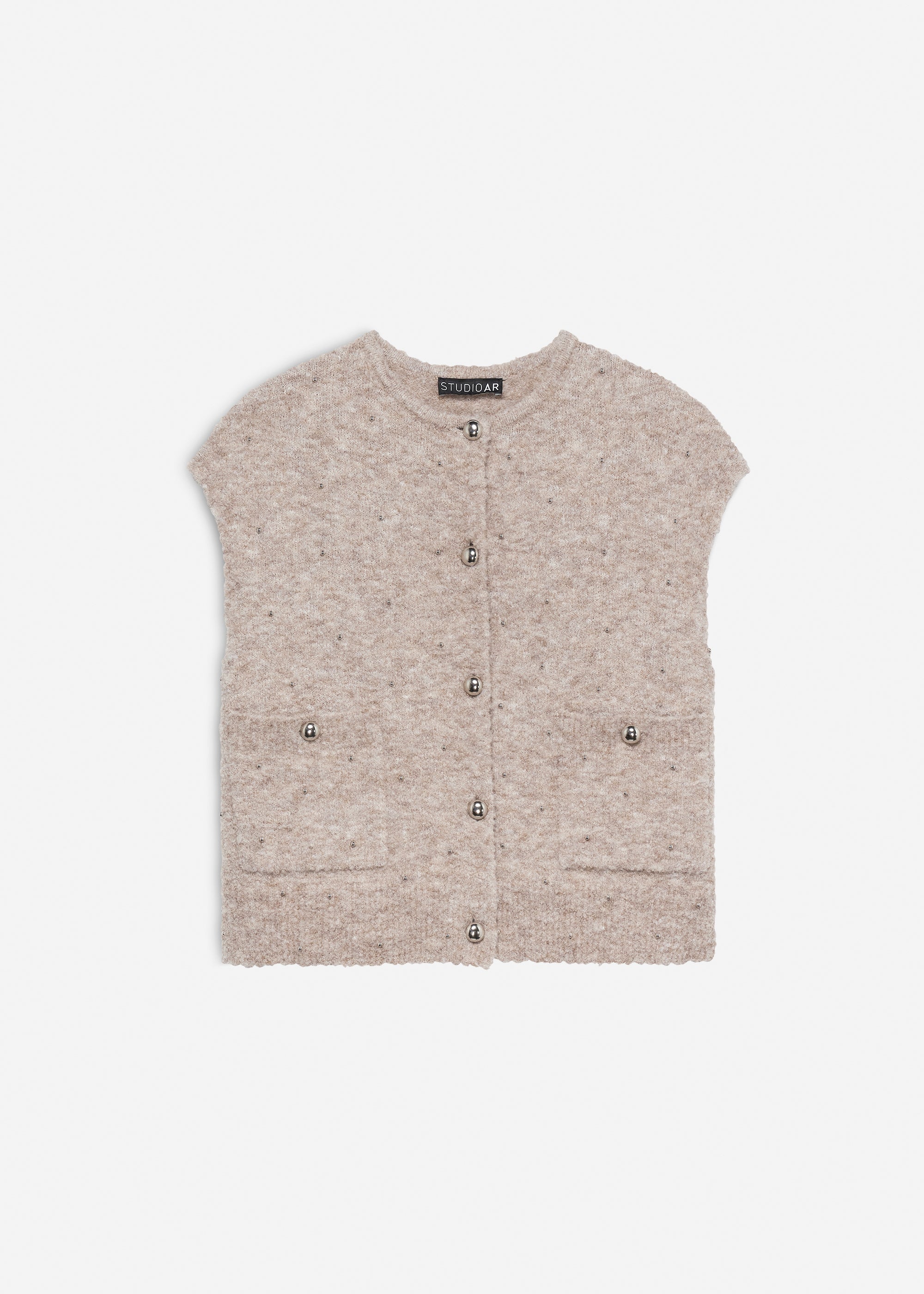 IDONY Knitted Bouclé Gilet