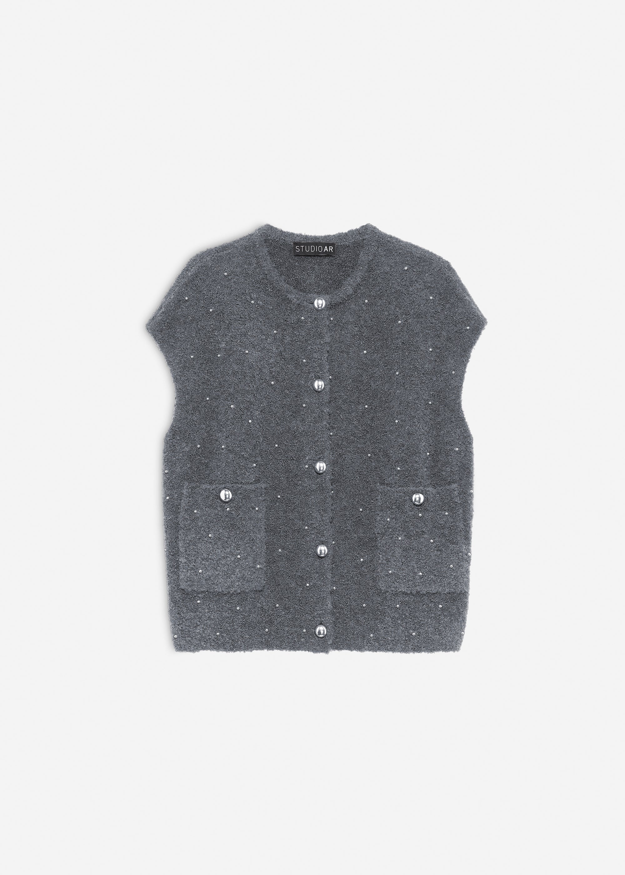 IDONY Knitted Bouclé Gilet
