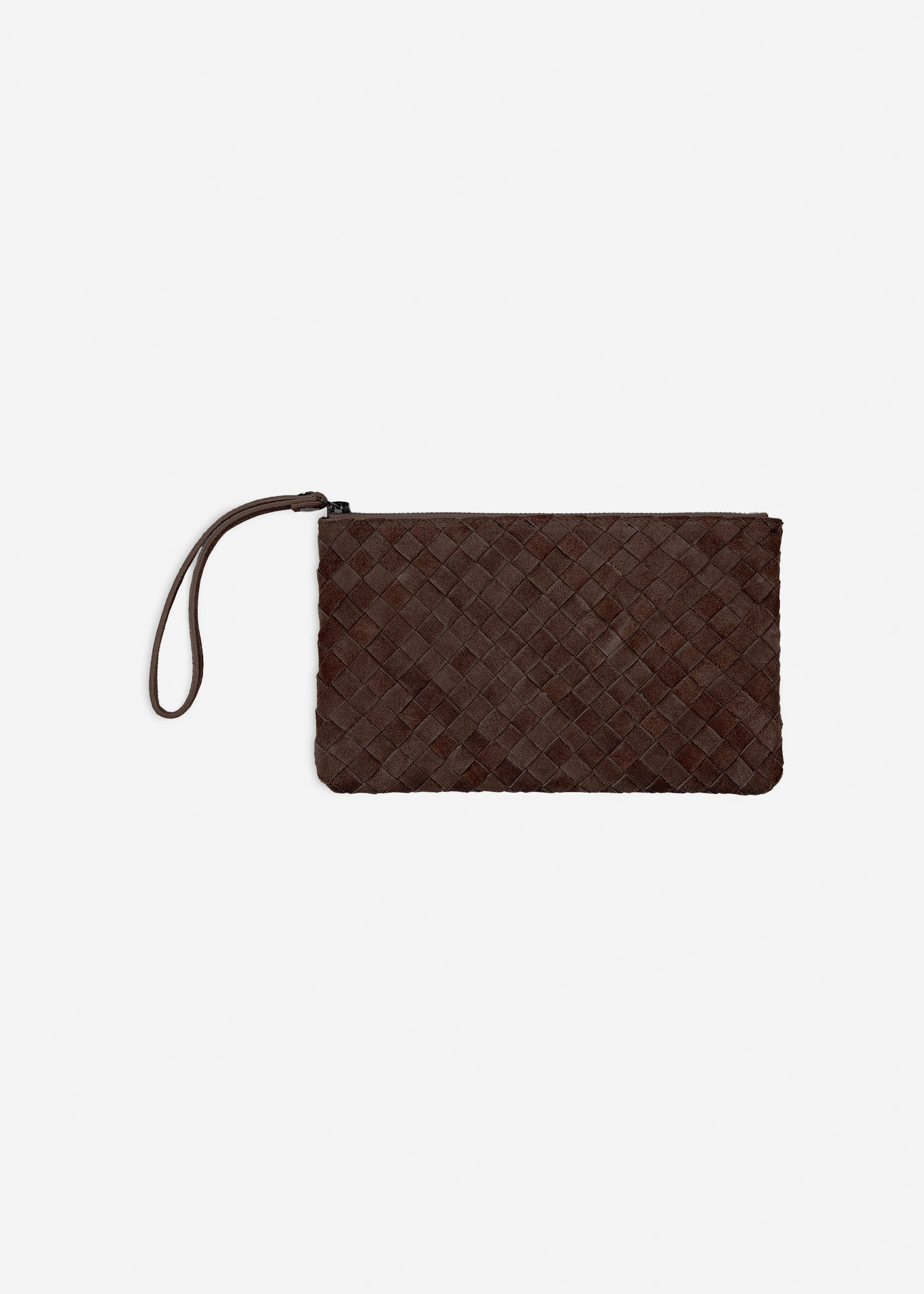 LIA Woven Gritty Suede Clutch