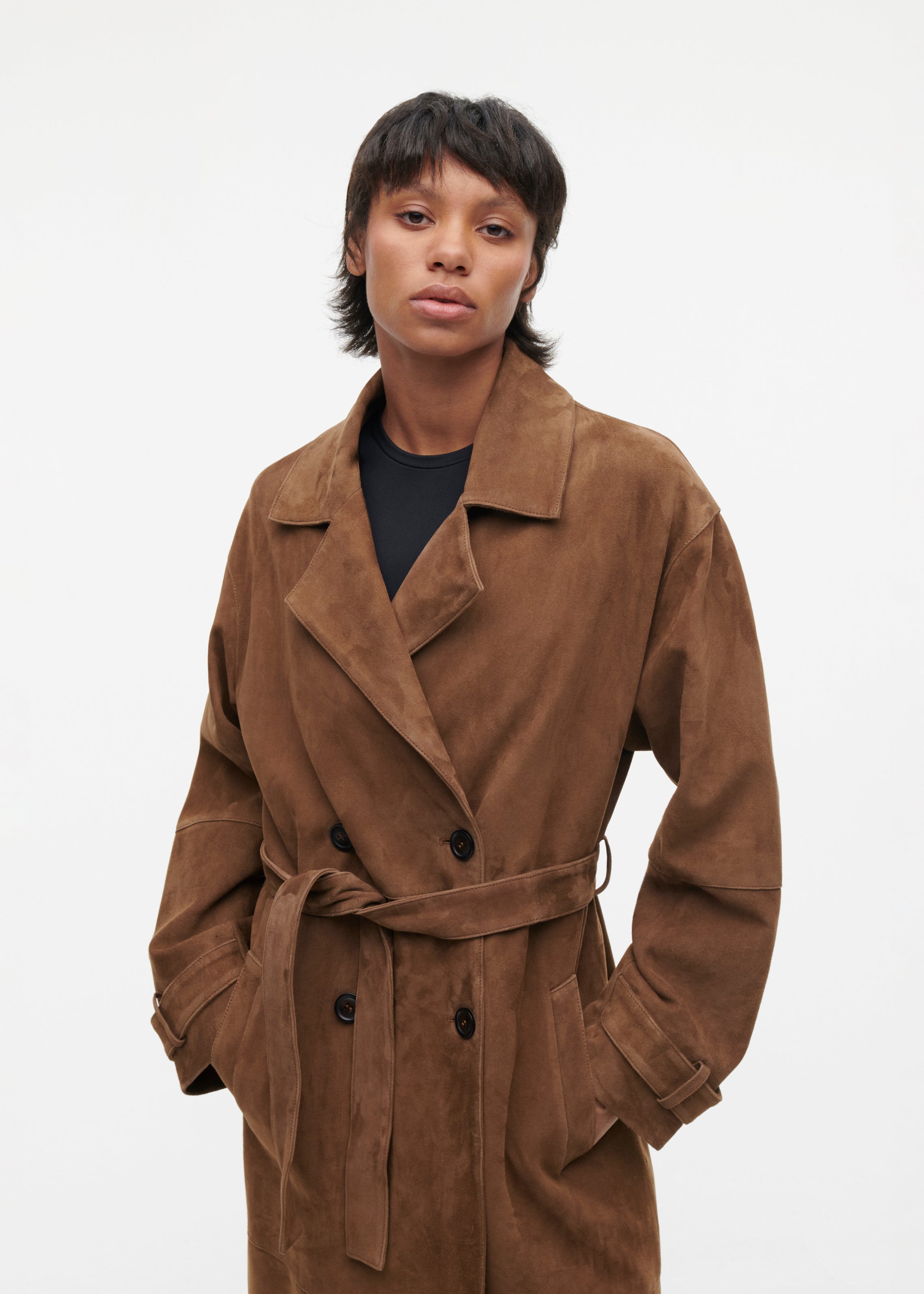 LILY Long Suede Coat