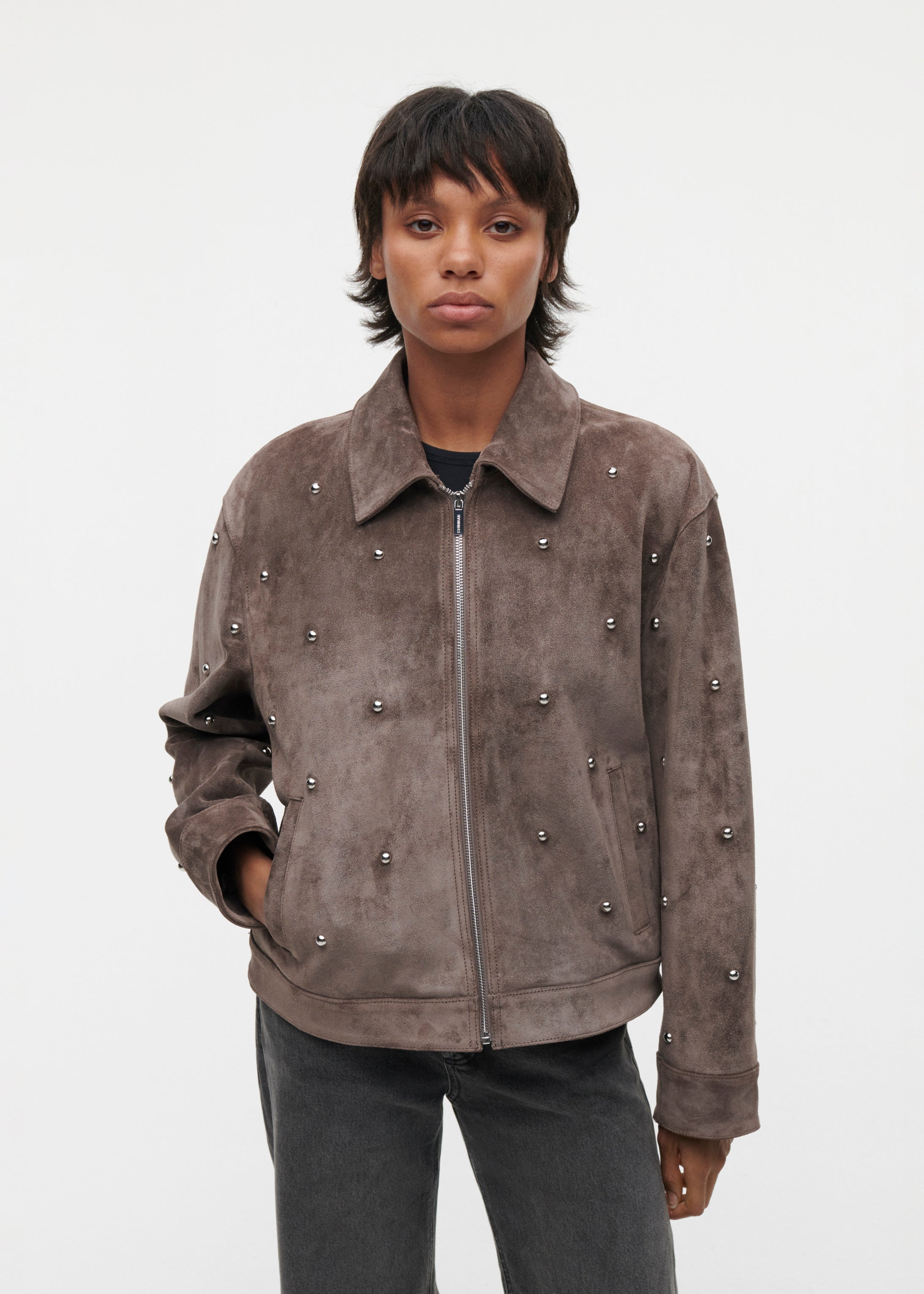 TINA Gritty Suede Studs Jacket