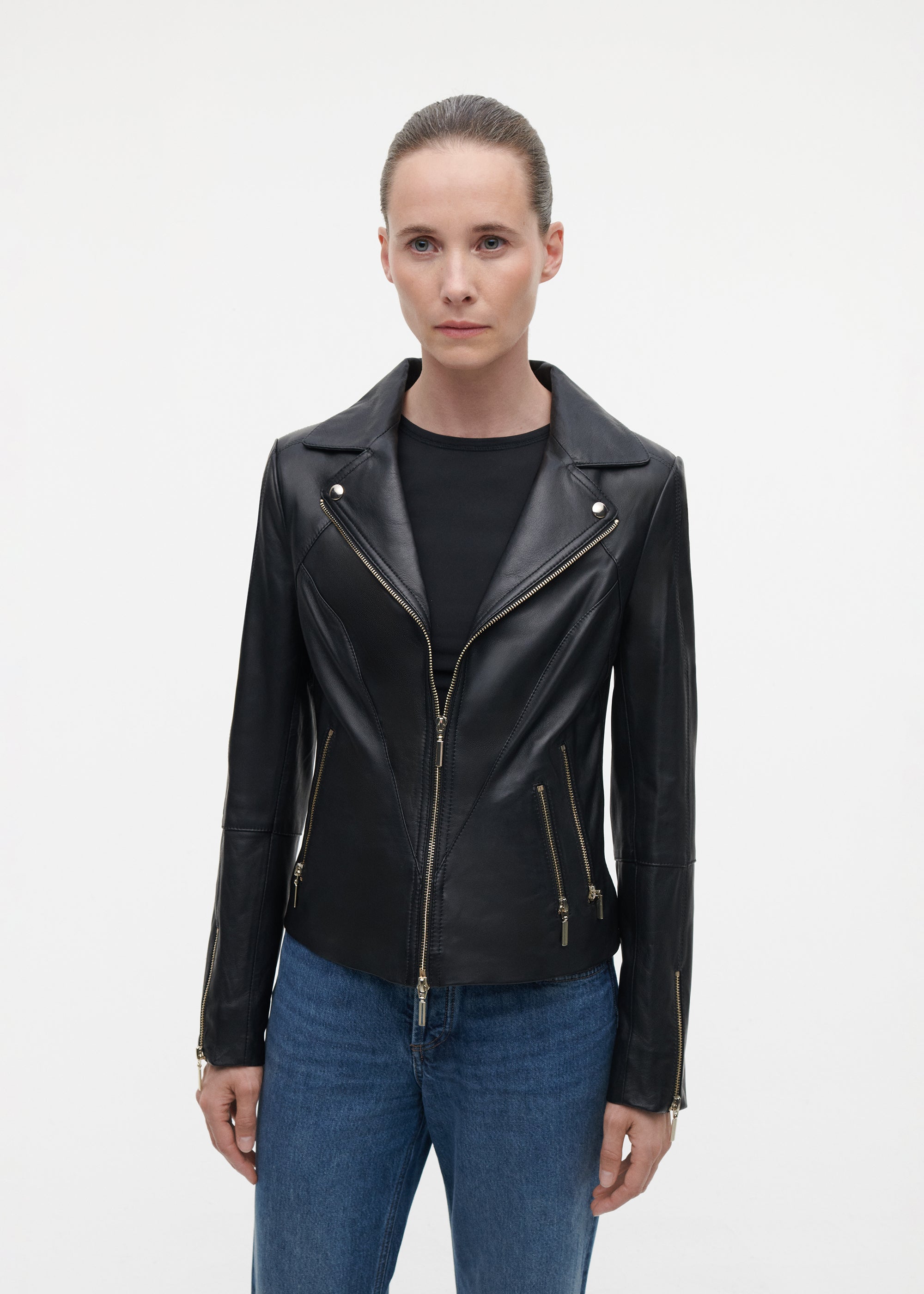 CHERRY Leather Biker Jacket