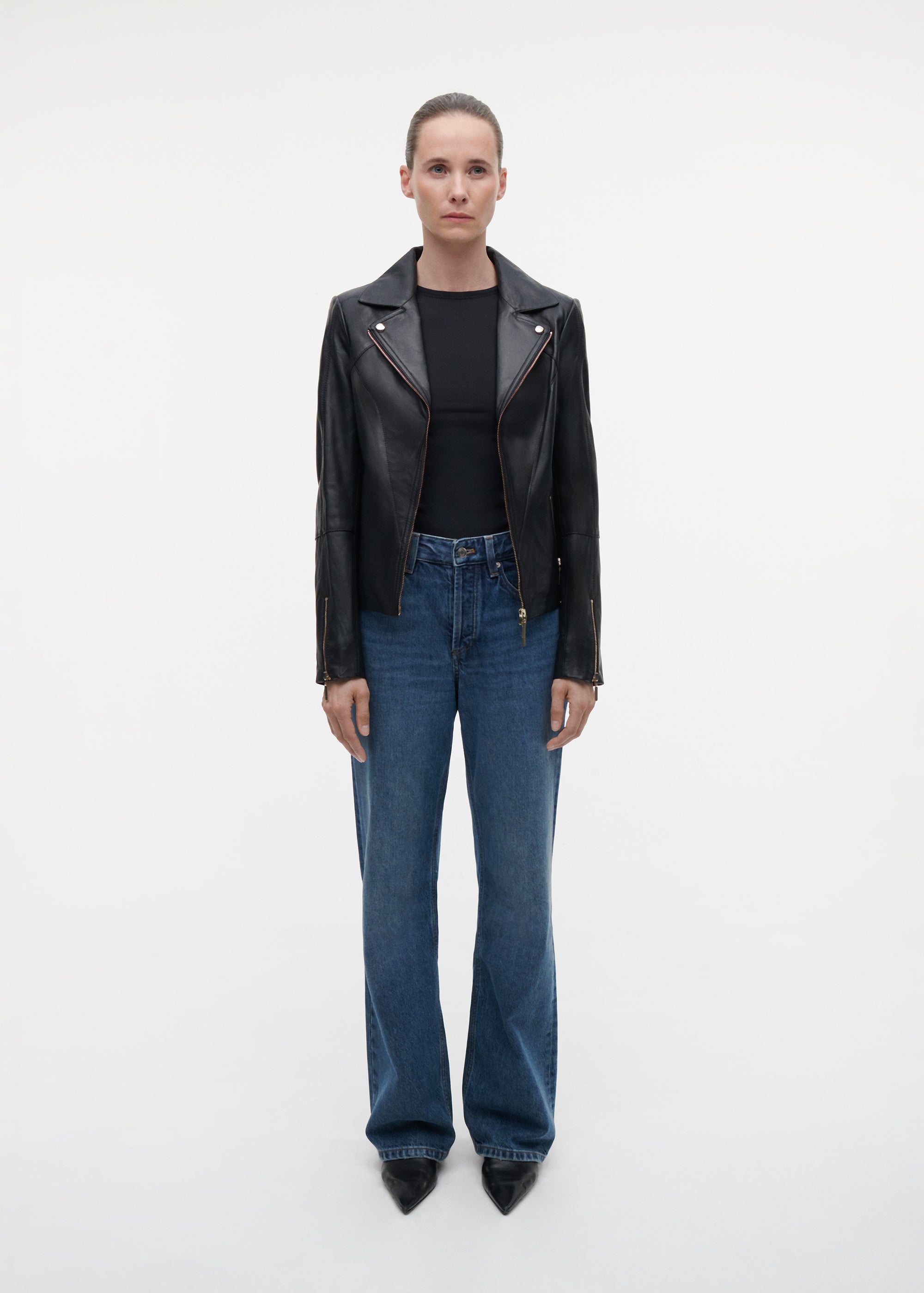 CHERRY Leather Biker Jacket