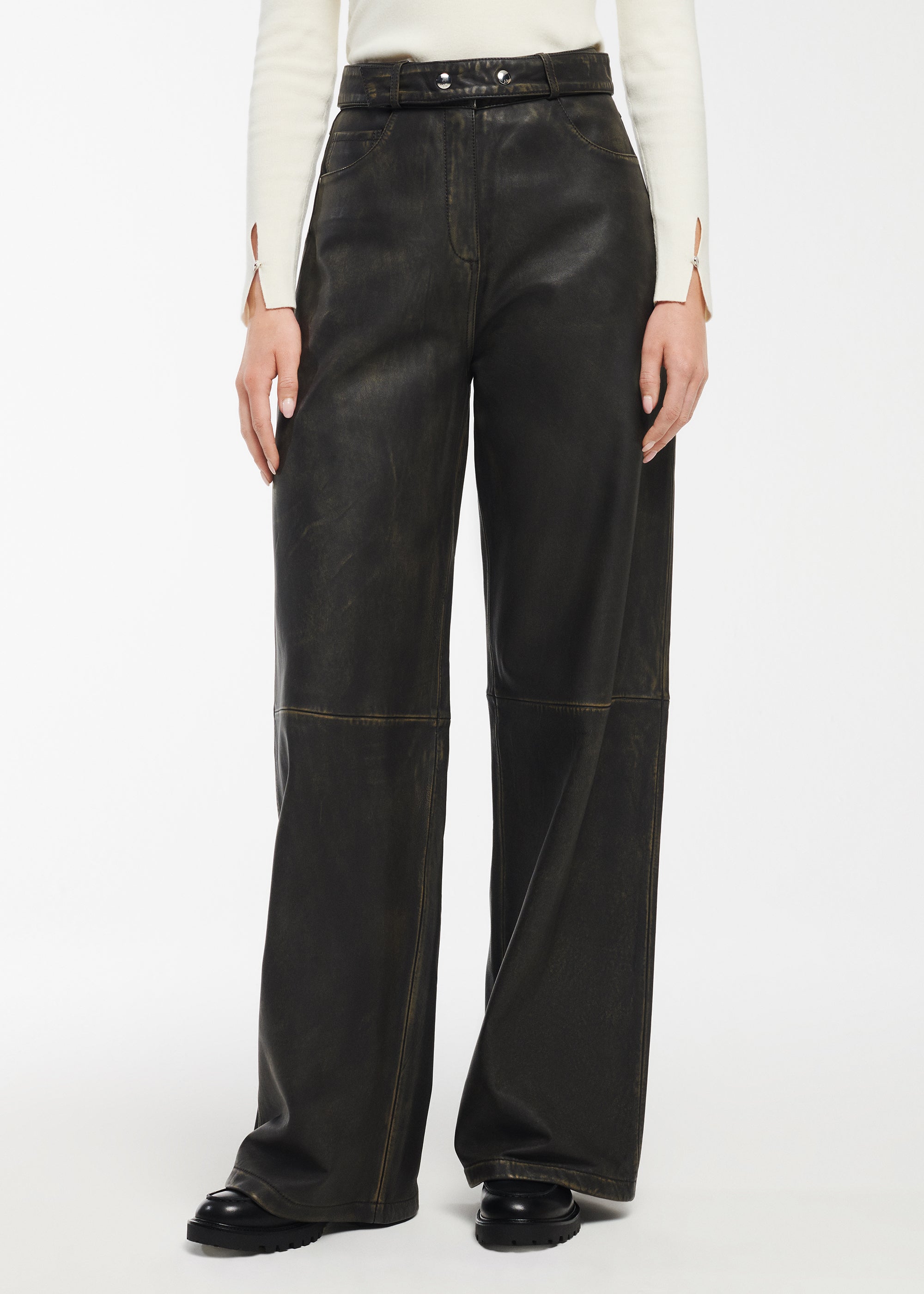 KAIA Vintage Leather Trousers | Archive