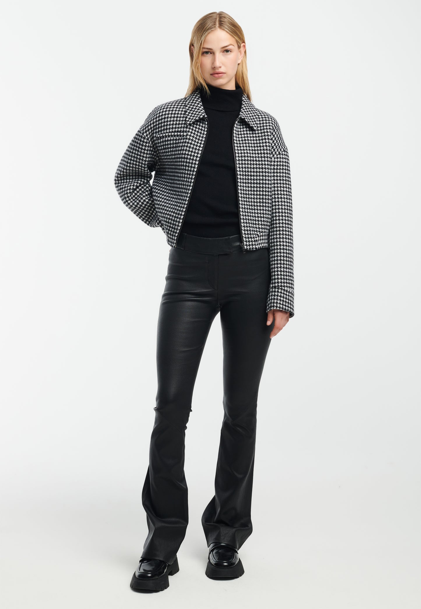 JAELA Leather Flared Trousers