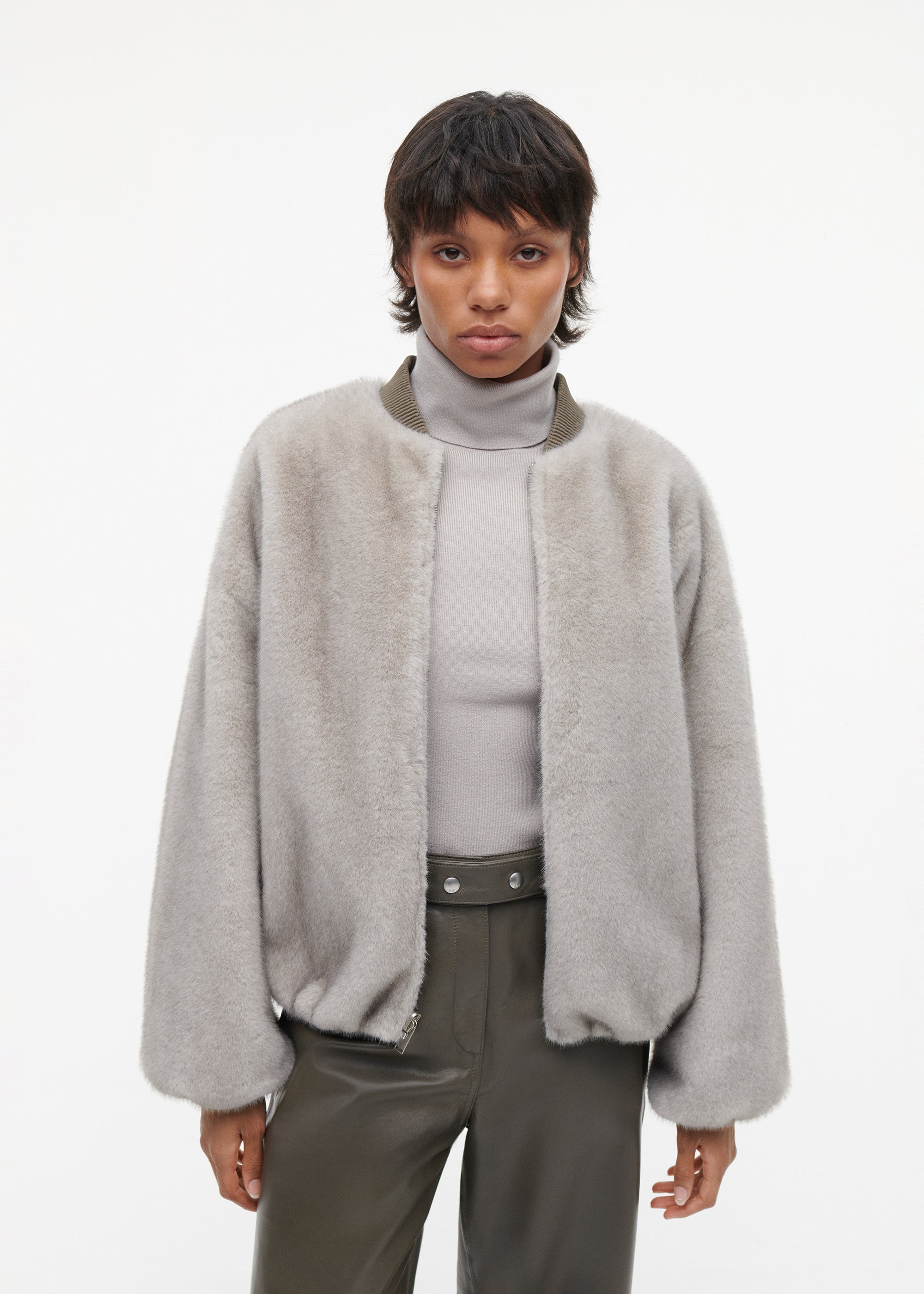 ETTA Faux Fur Bomber Jacket