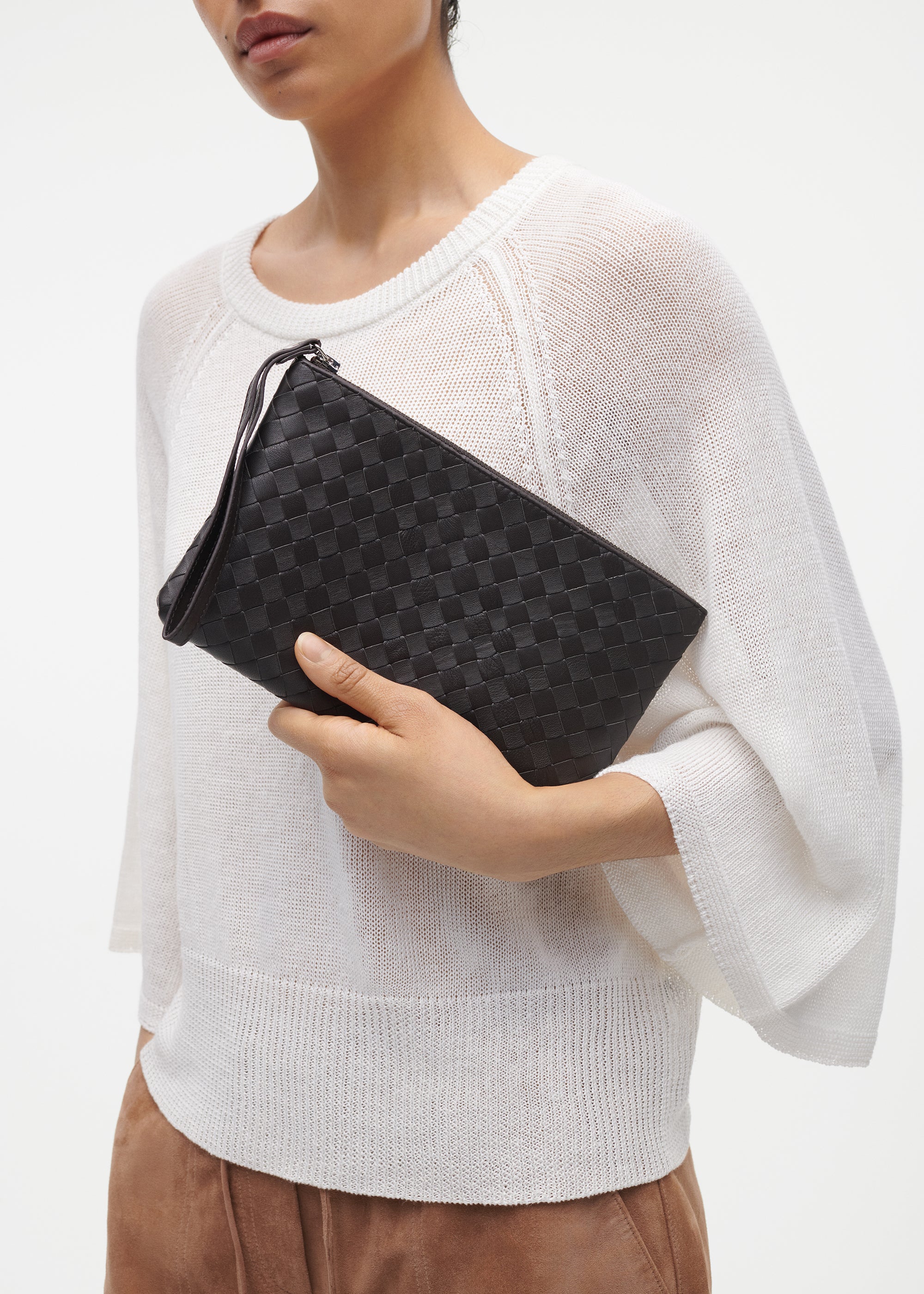 LEA Woven Leather Clutch
