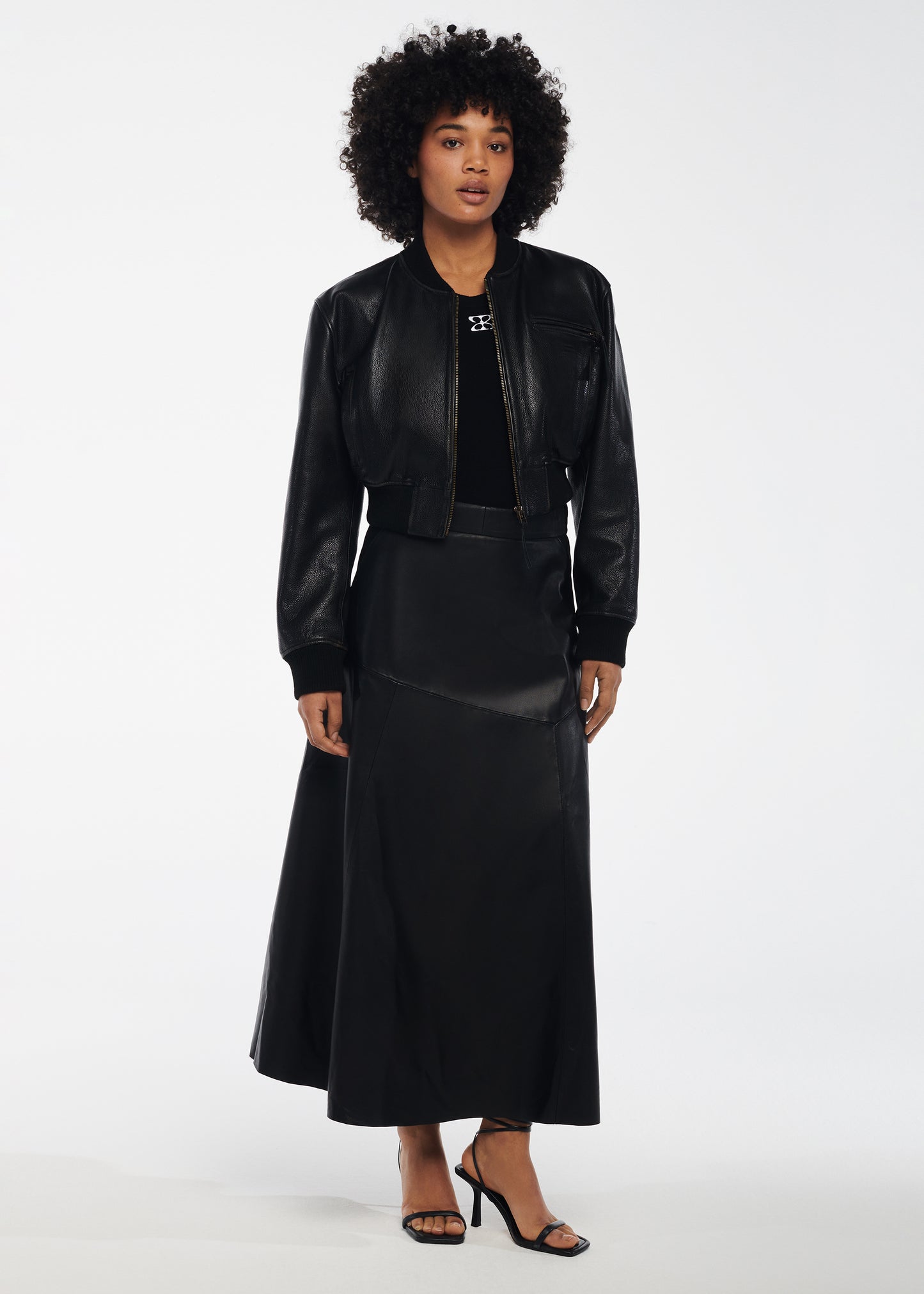 MEAVE Leather Bomber Jacket