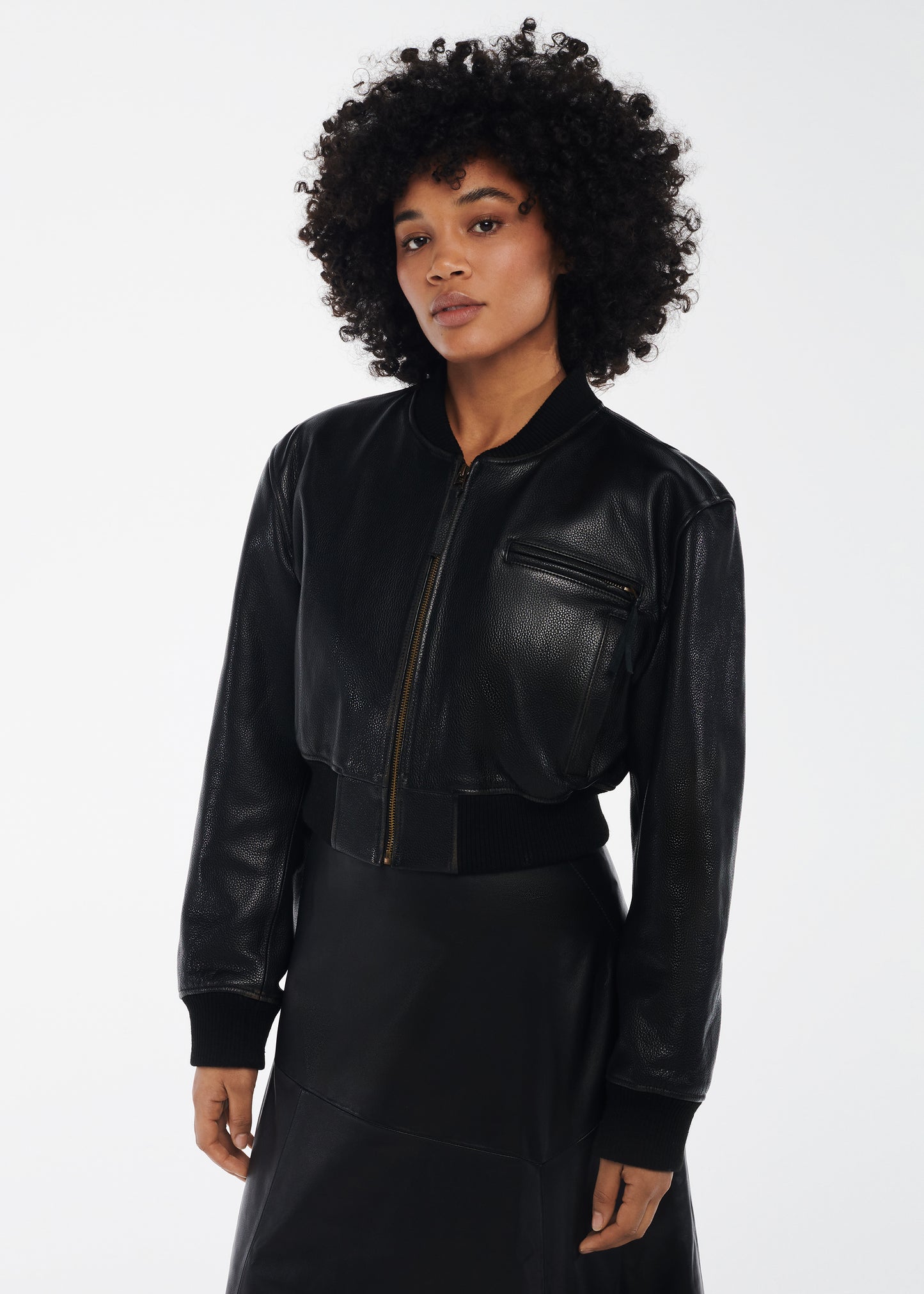 MEAVE Leather Bomber Jacket
