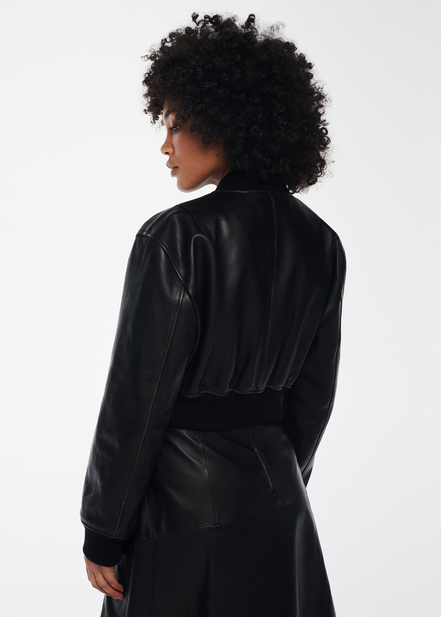 MEAVE Leather Bomber Jacket