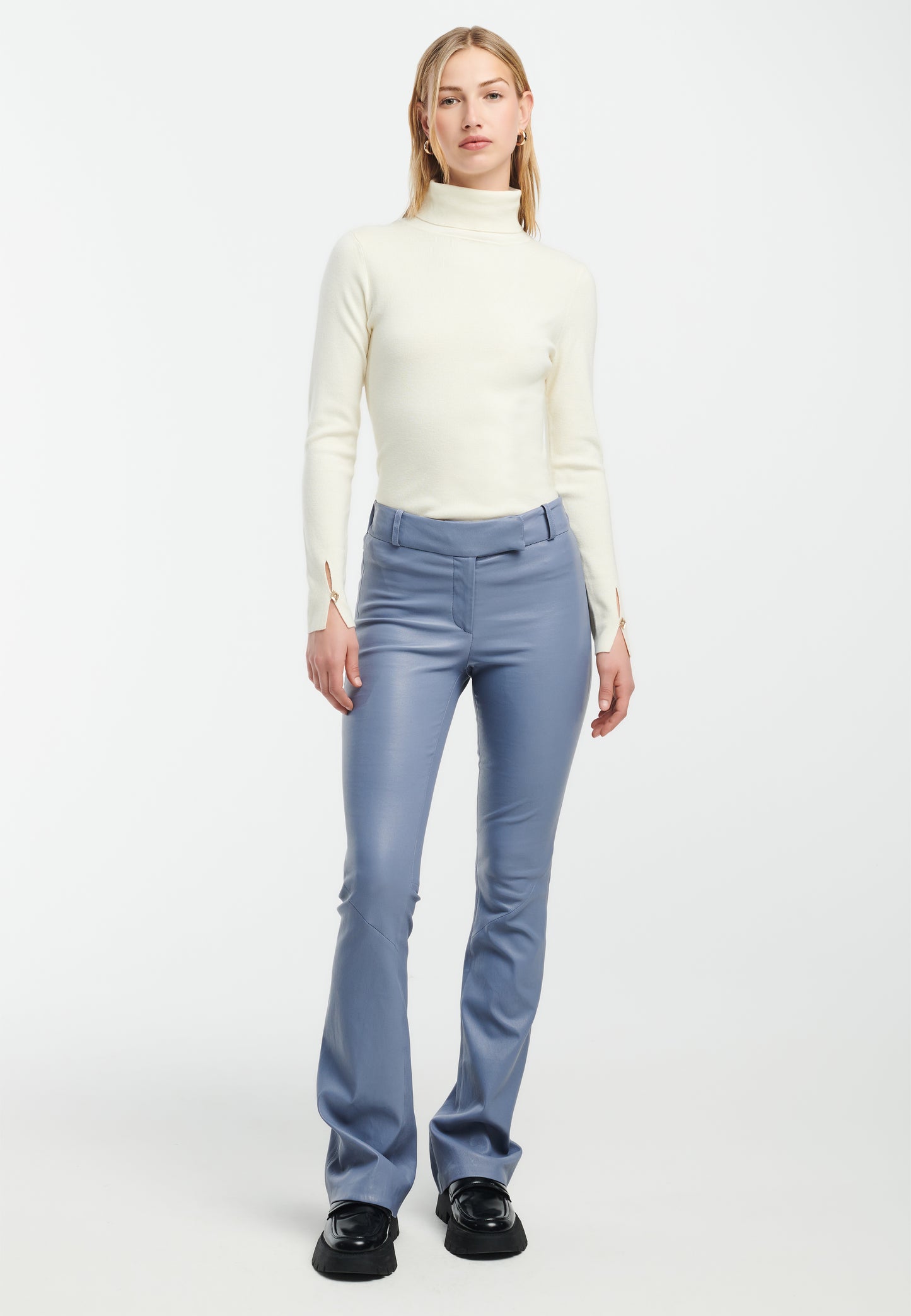 JAELA Leather Flared Trousers