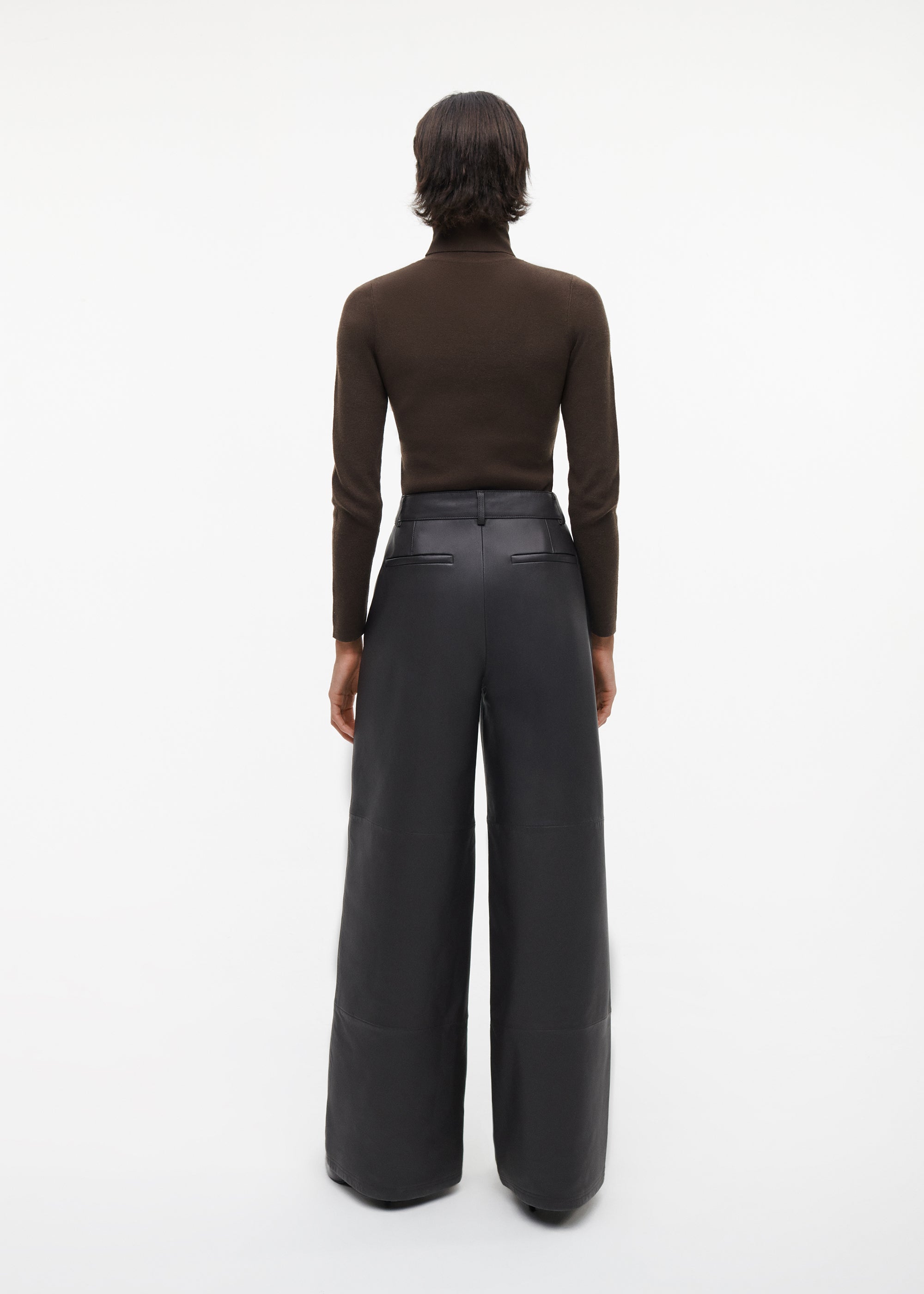 TESS Leather Wide Leg Trousers