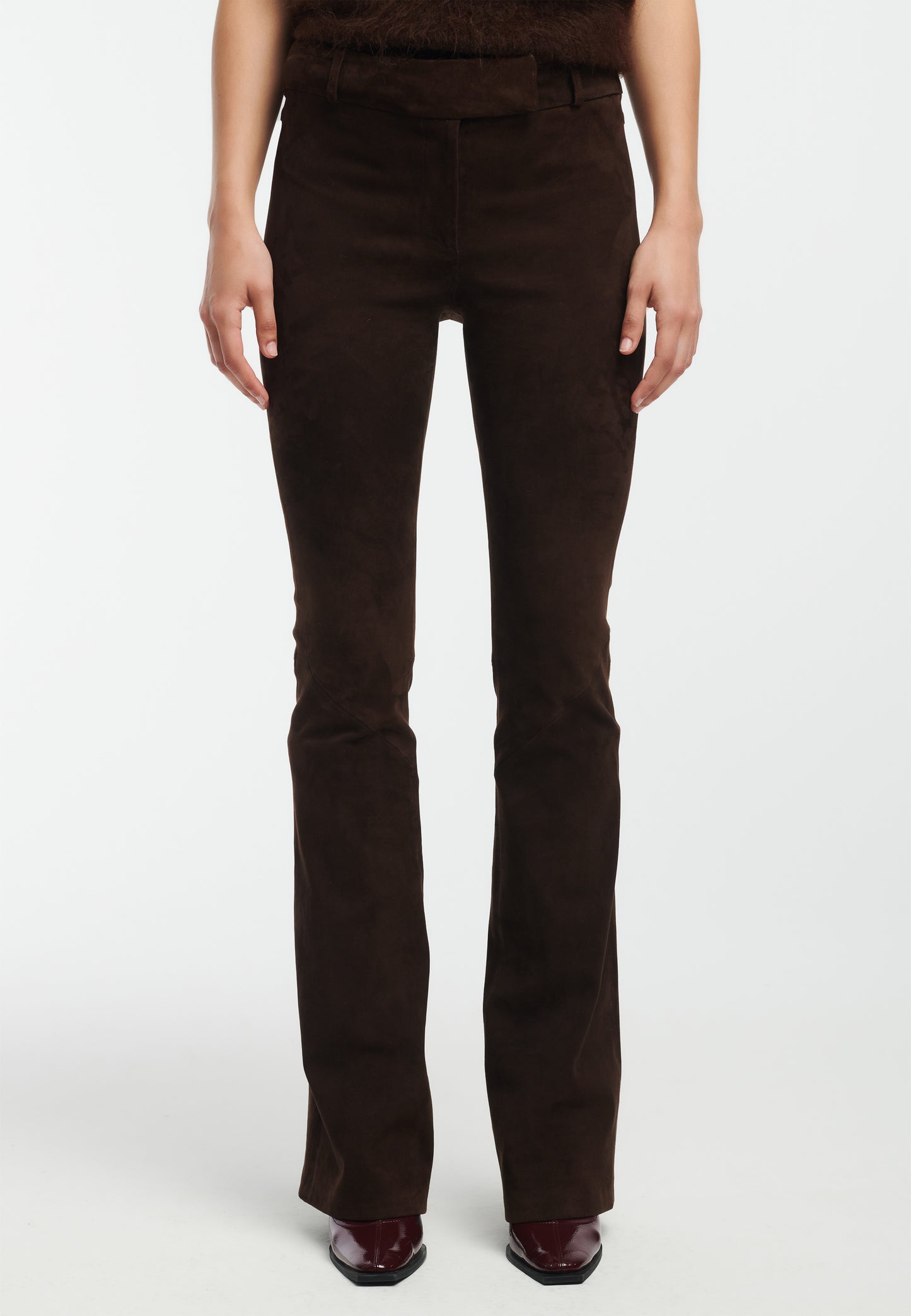 JAELA Suede Flared Trousers