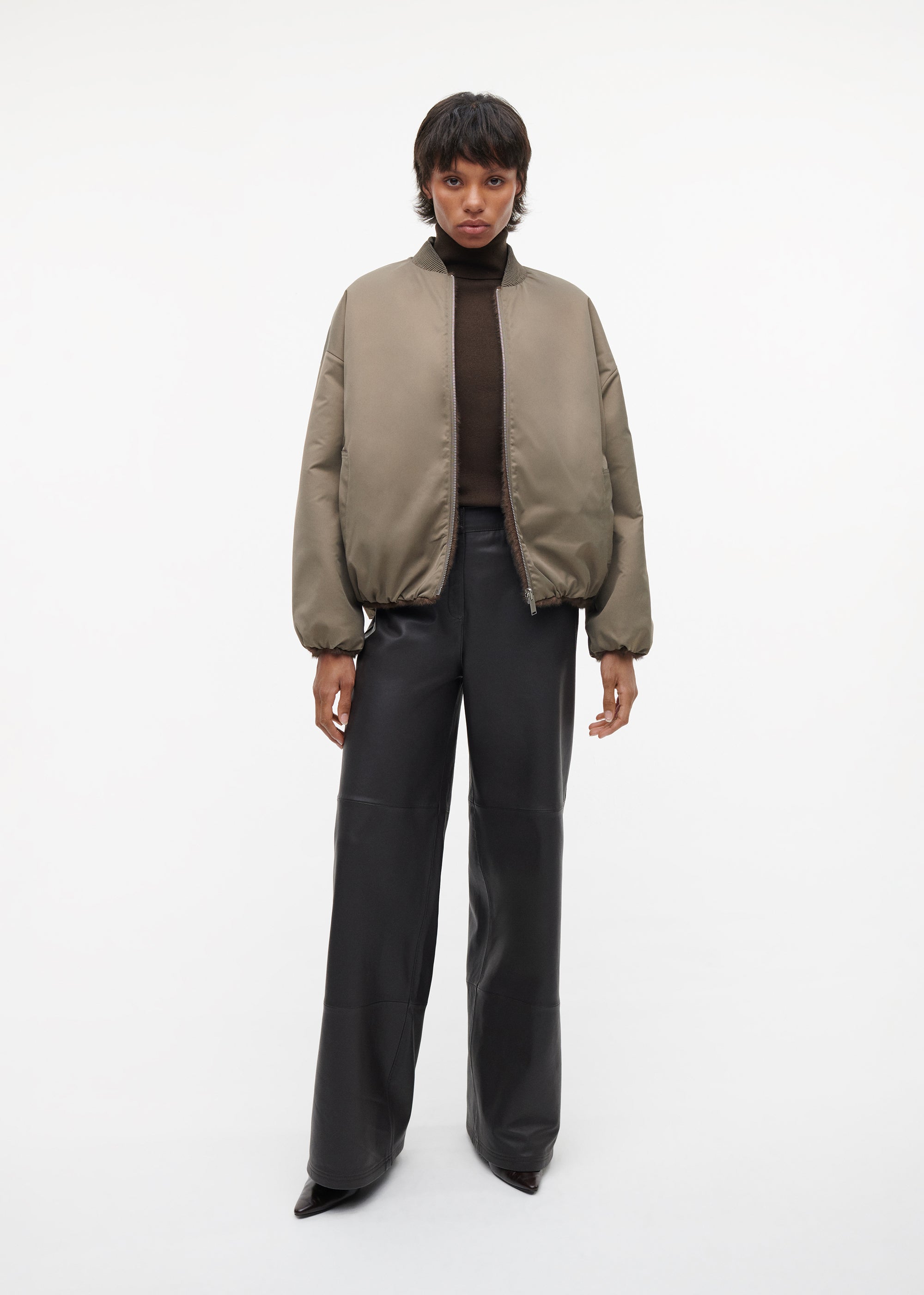 ETTA Faux Fur Bomber Jacket