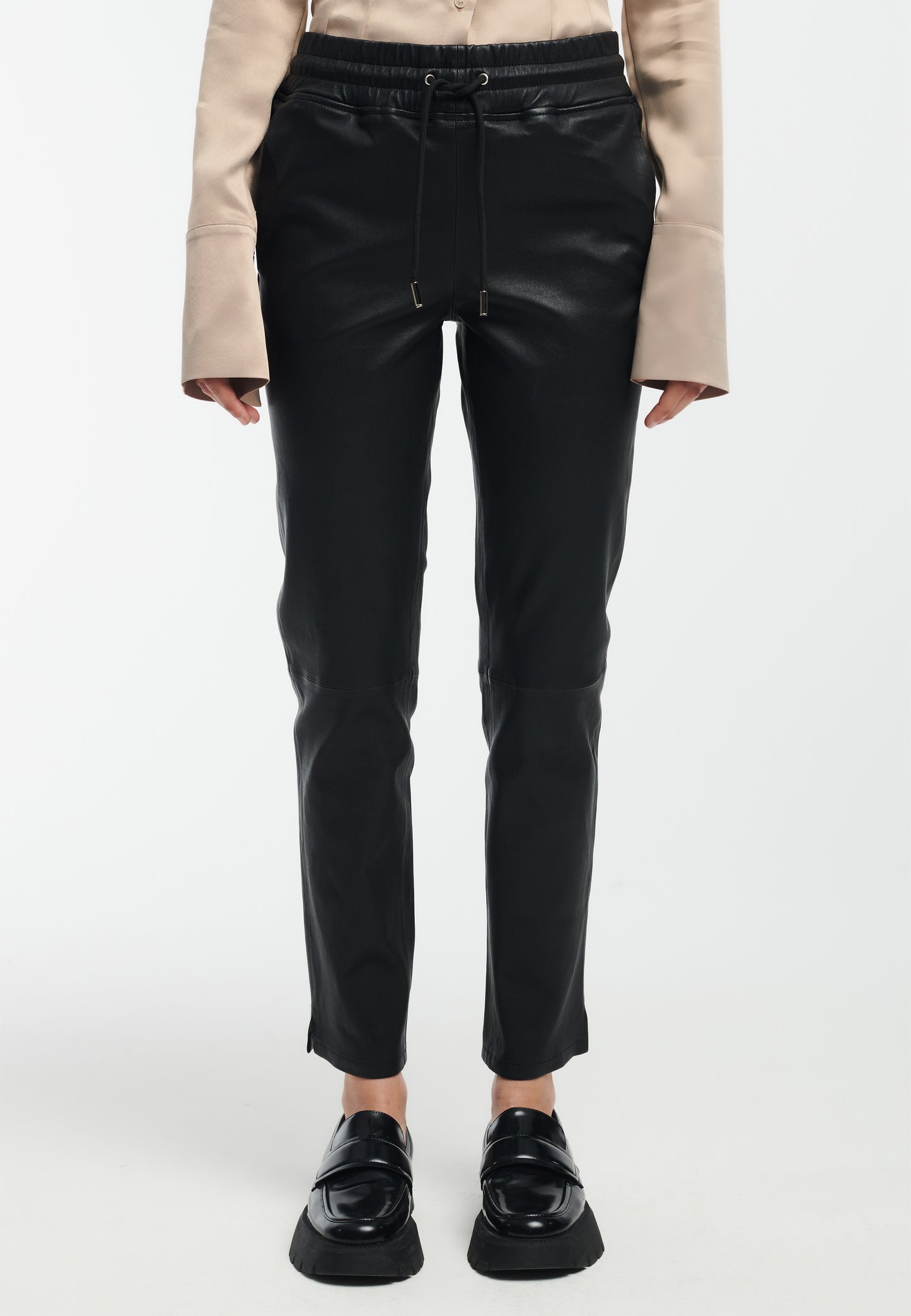 NAOMI Slim Fit Leather Trousers