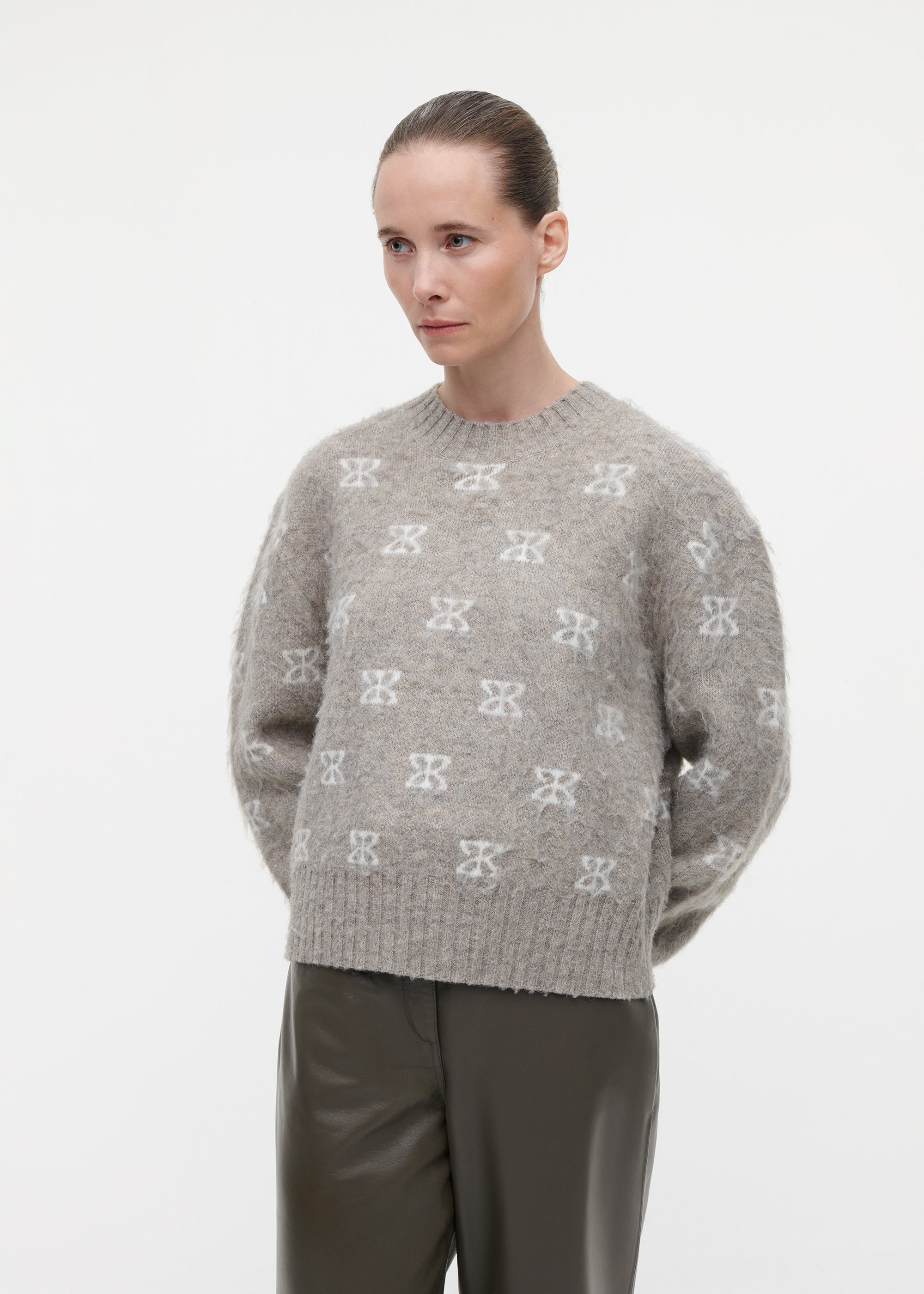 ALYSSA Brushed Logo Knit