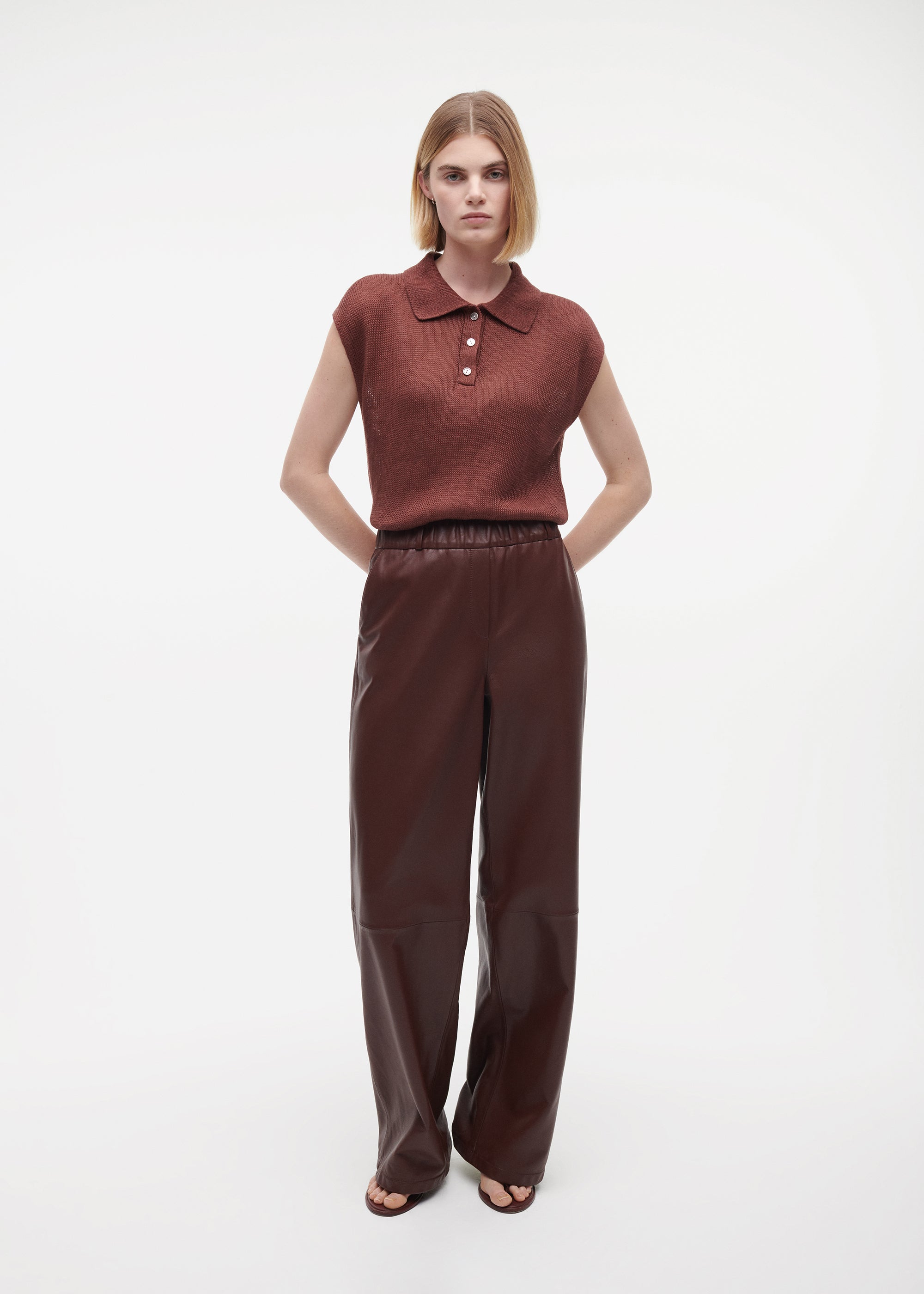 THALINA Leather Trousers