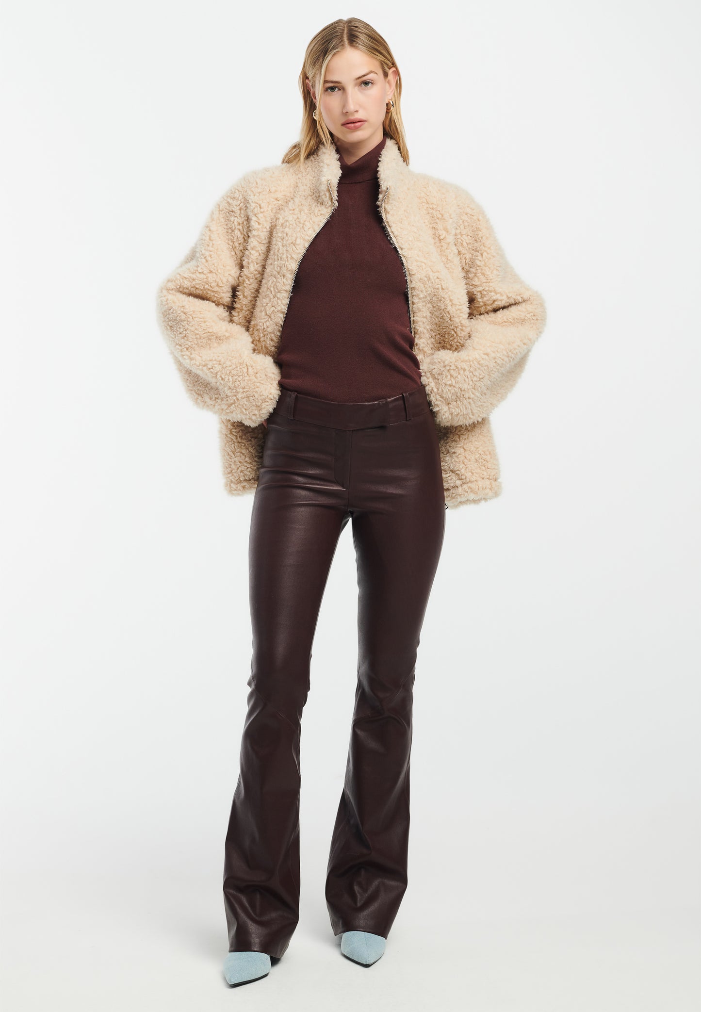 JAELA Leather Flared Trousers