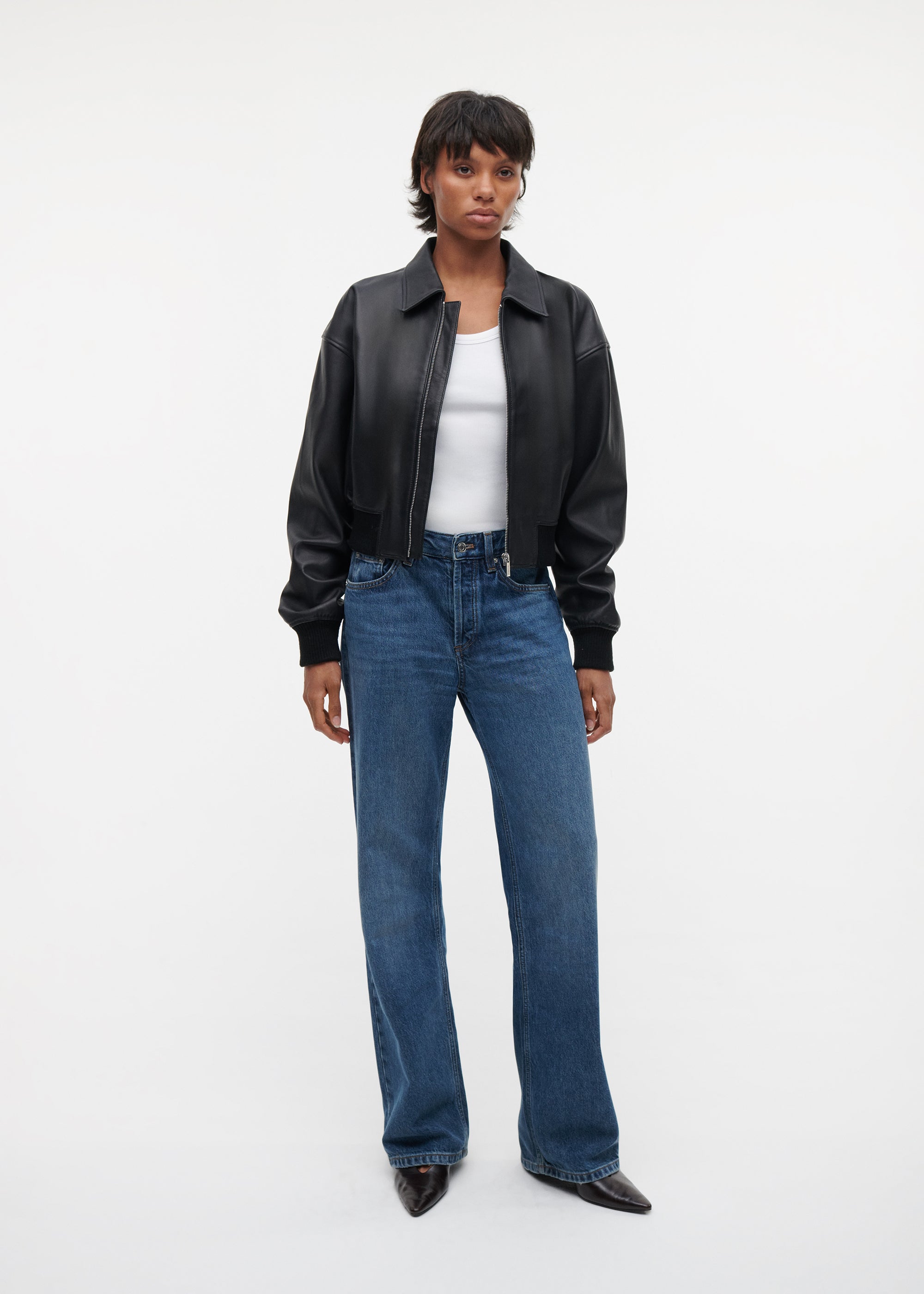 JILL Leather Cropped Jacket