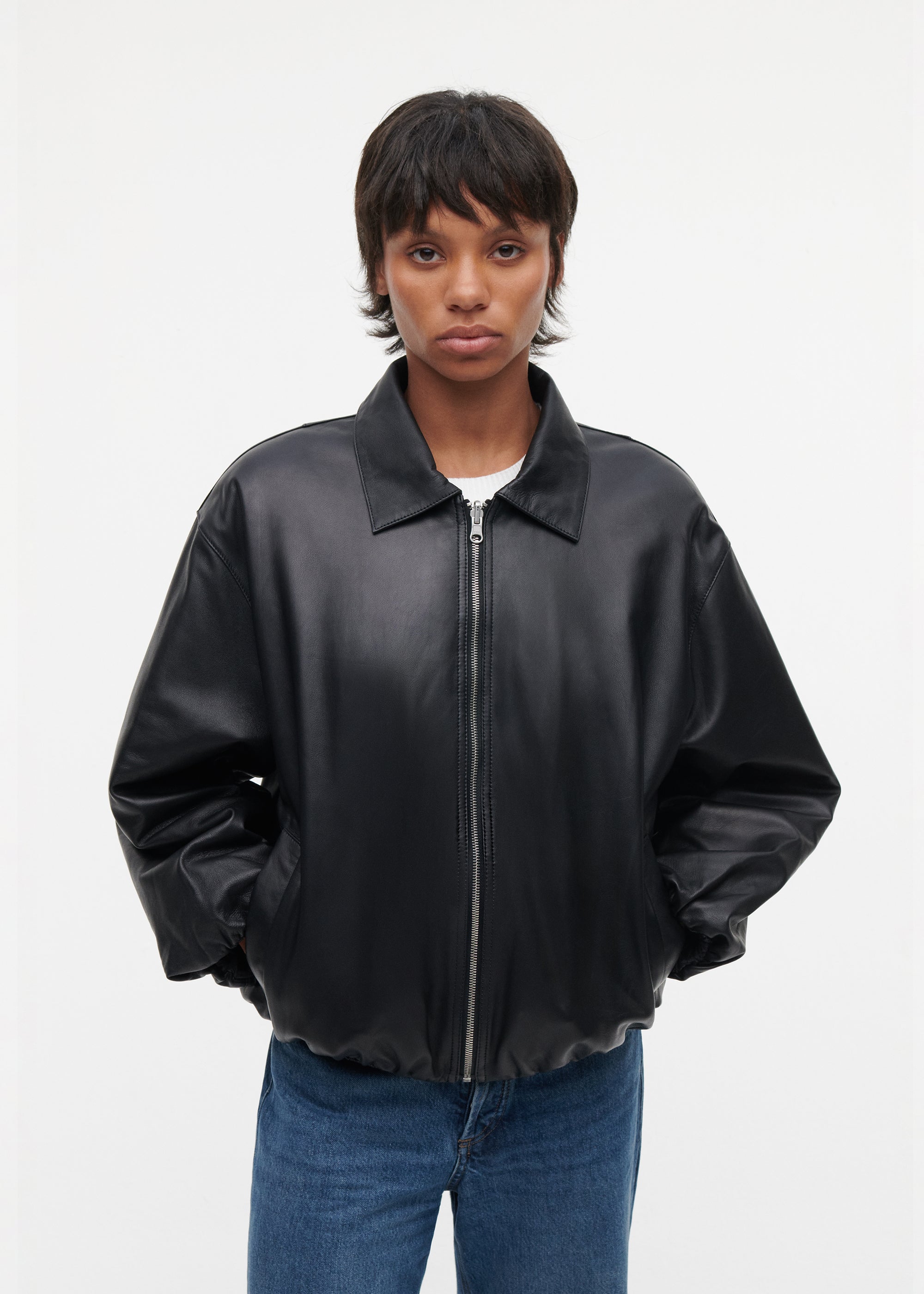 ROBIN Leren Bomber Jasje