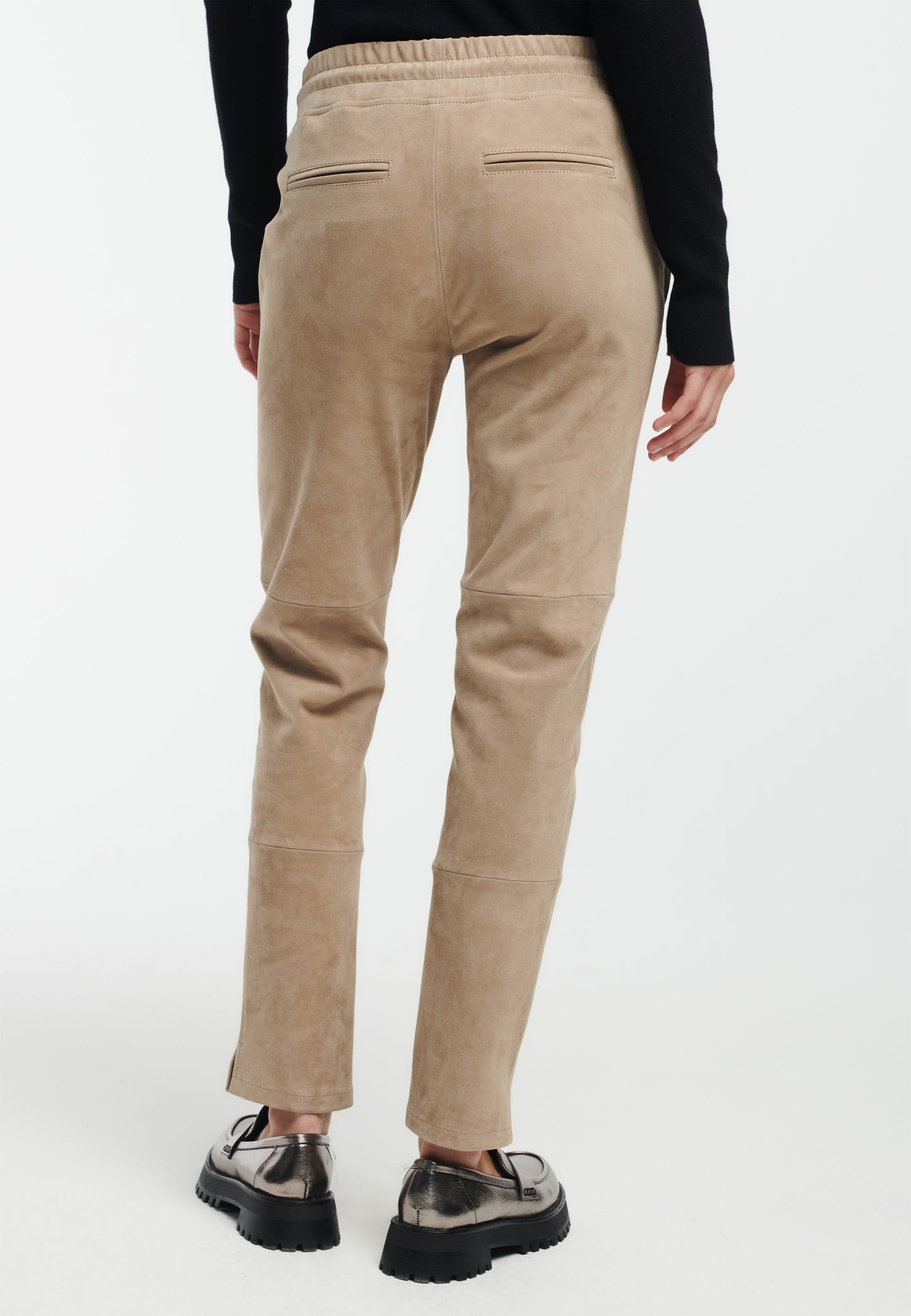 NAOMI Slim Fit Suede Trousers