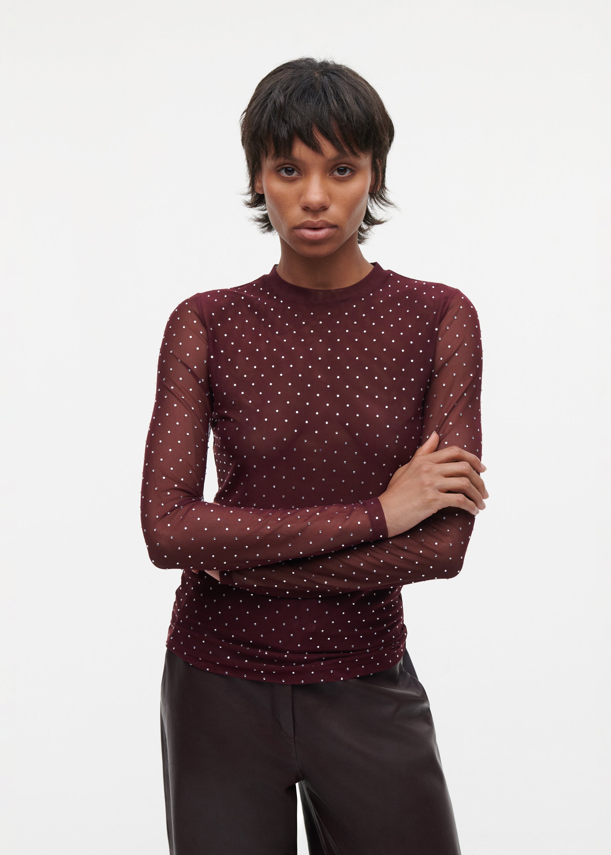 INES Glitter Mesh Top