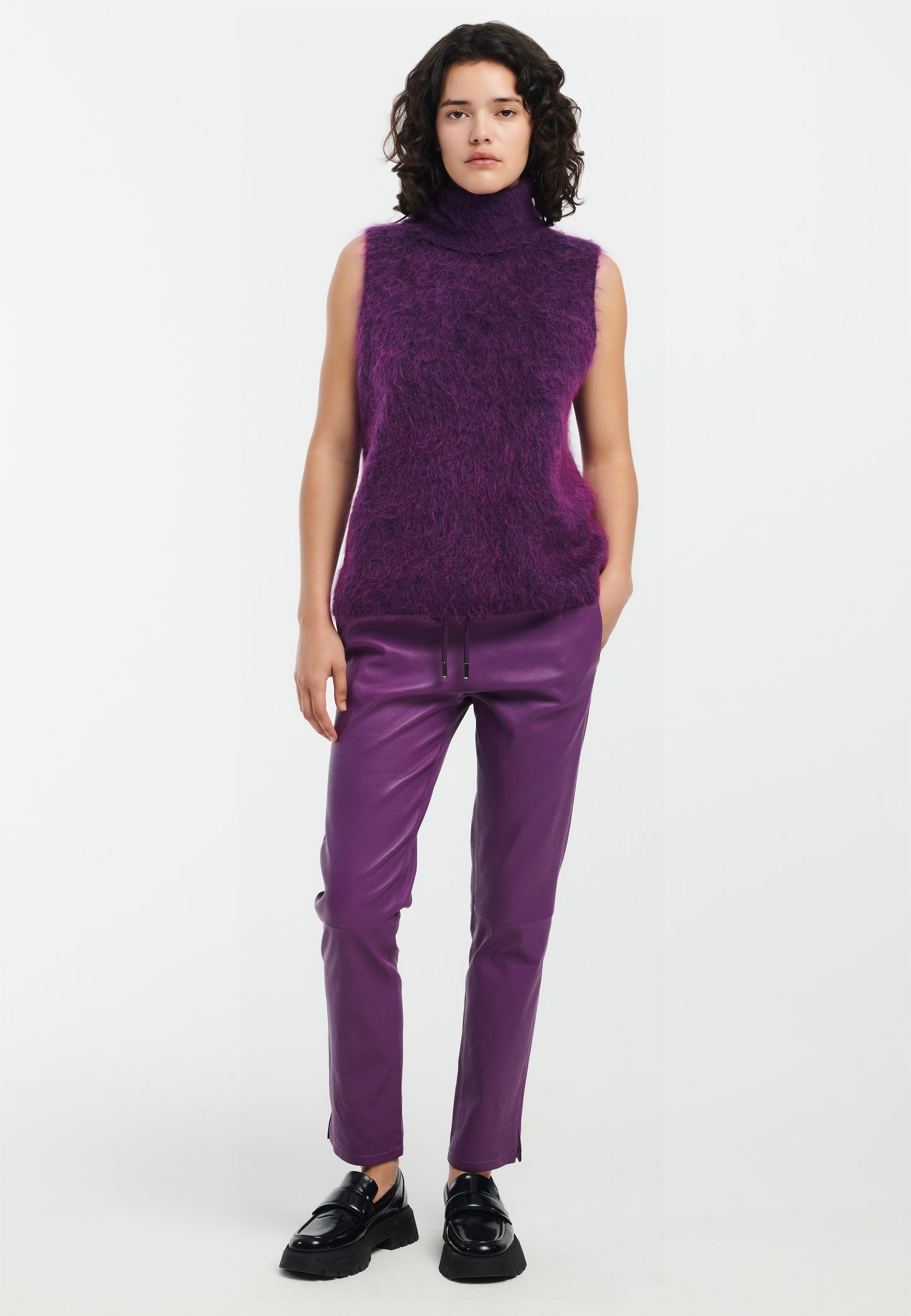 NAOMI Slim Fit Leather Trousers