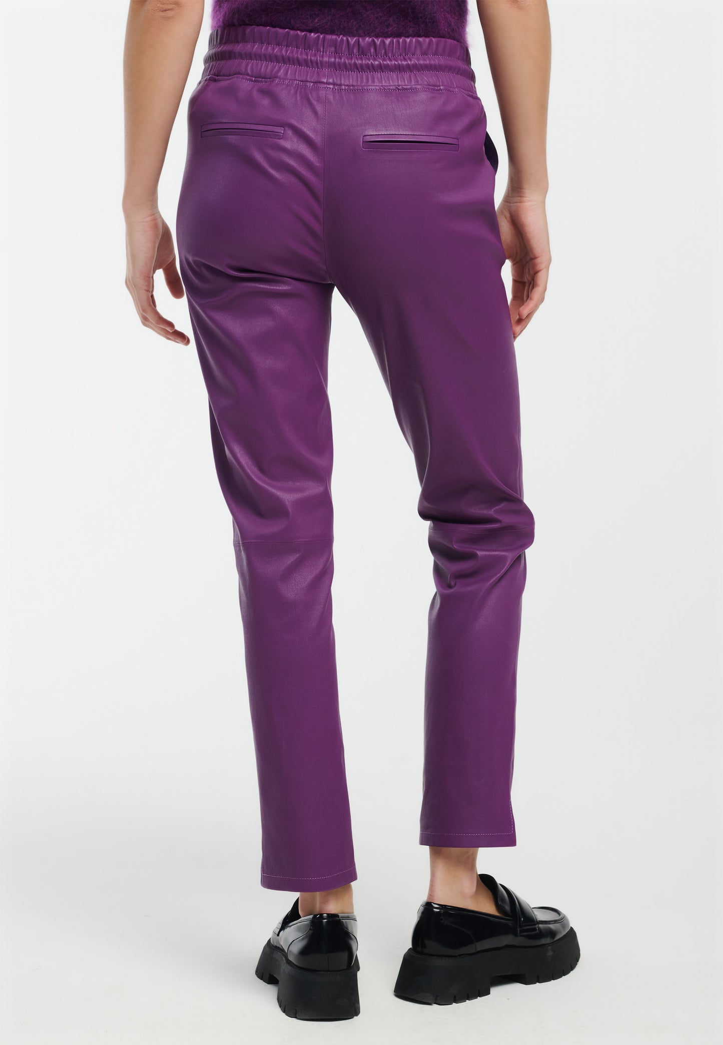 NAOMI Slim Fit Leather Trousers