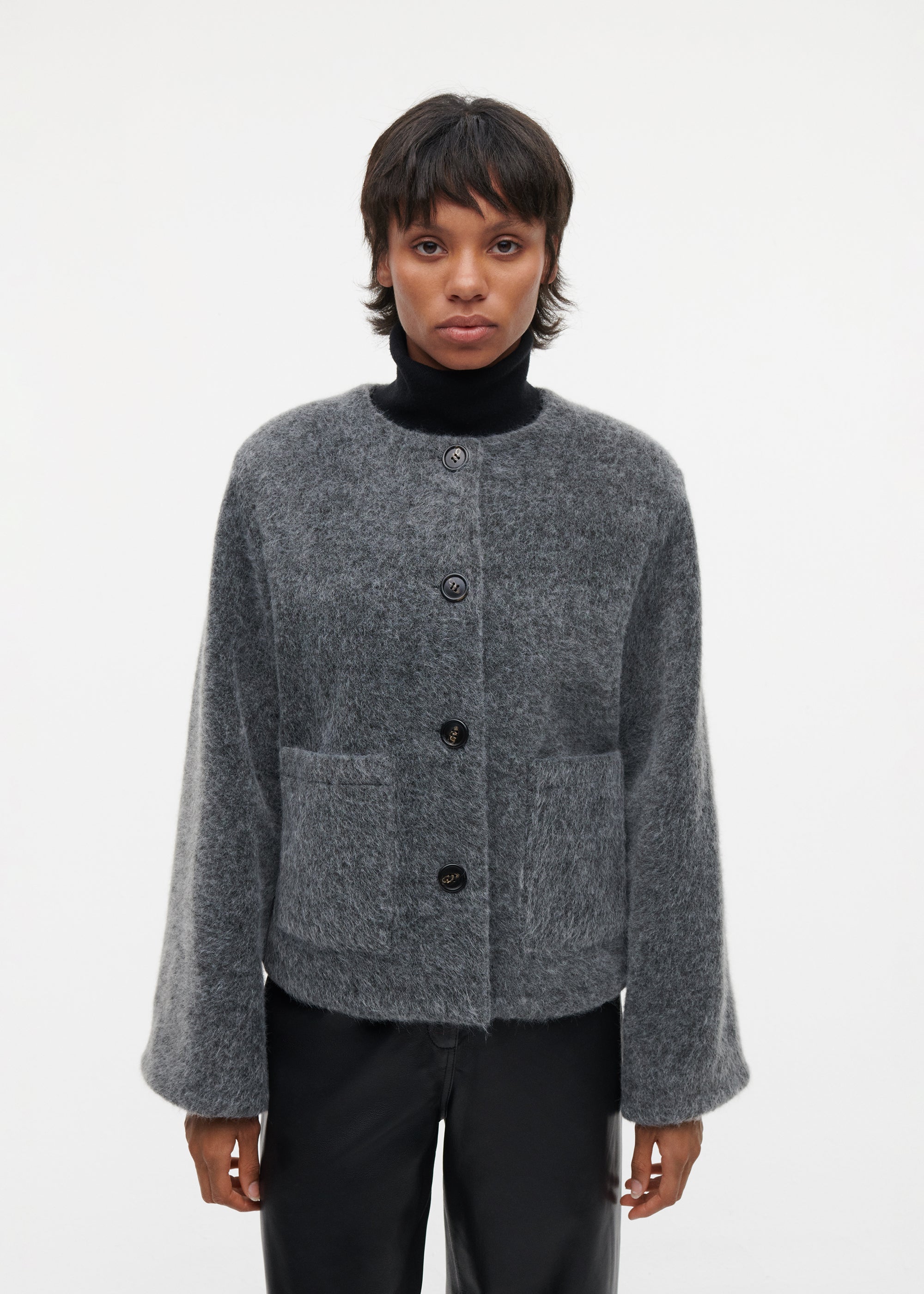 AUBREY Faux Mohair Jacket