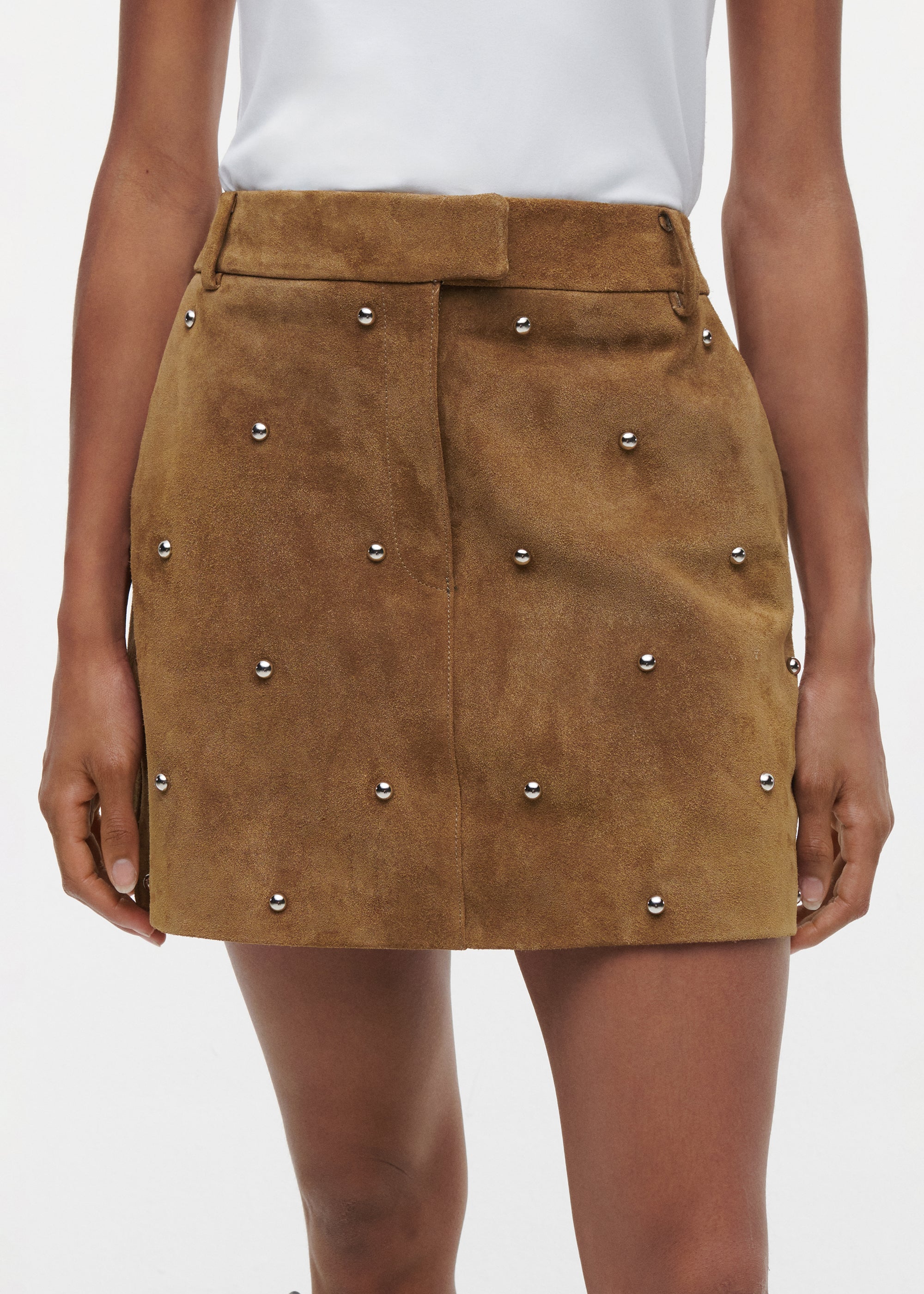 REEVE Gritty Suede Studs Skirt