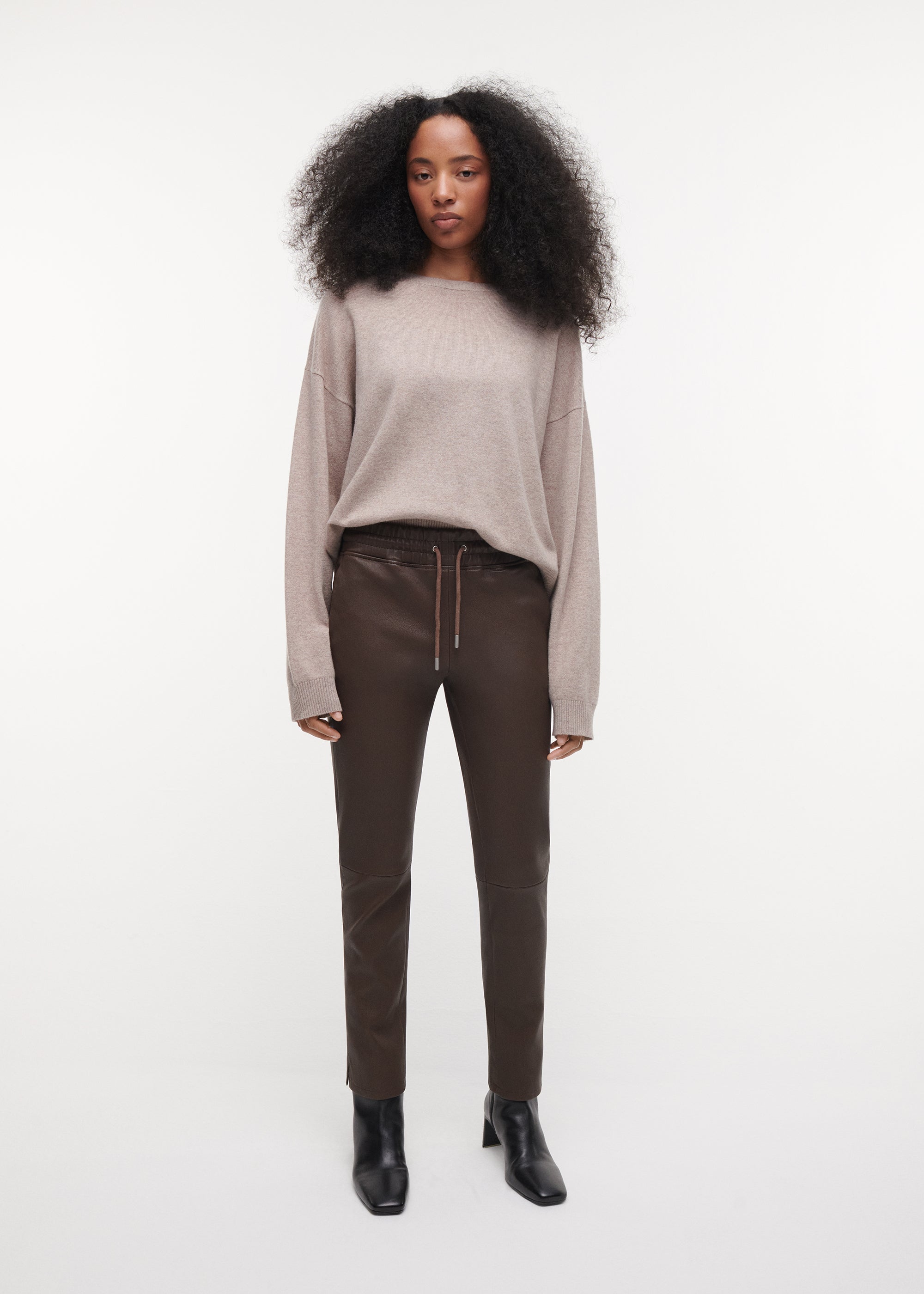 NORA Leather Trouser | Warm Brown