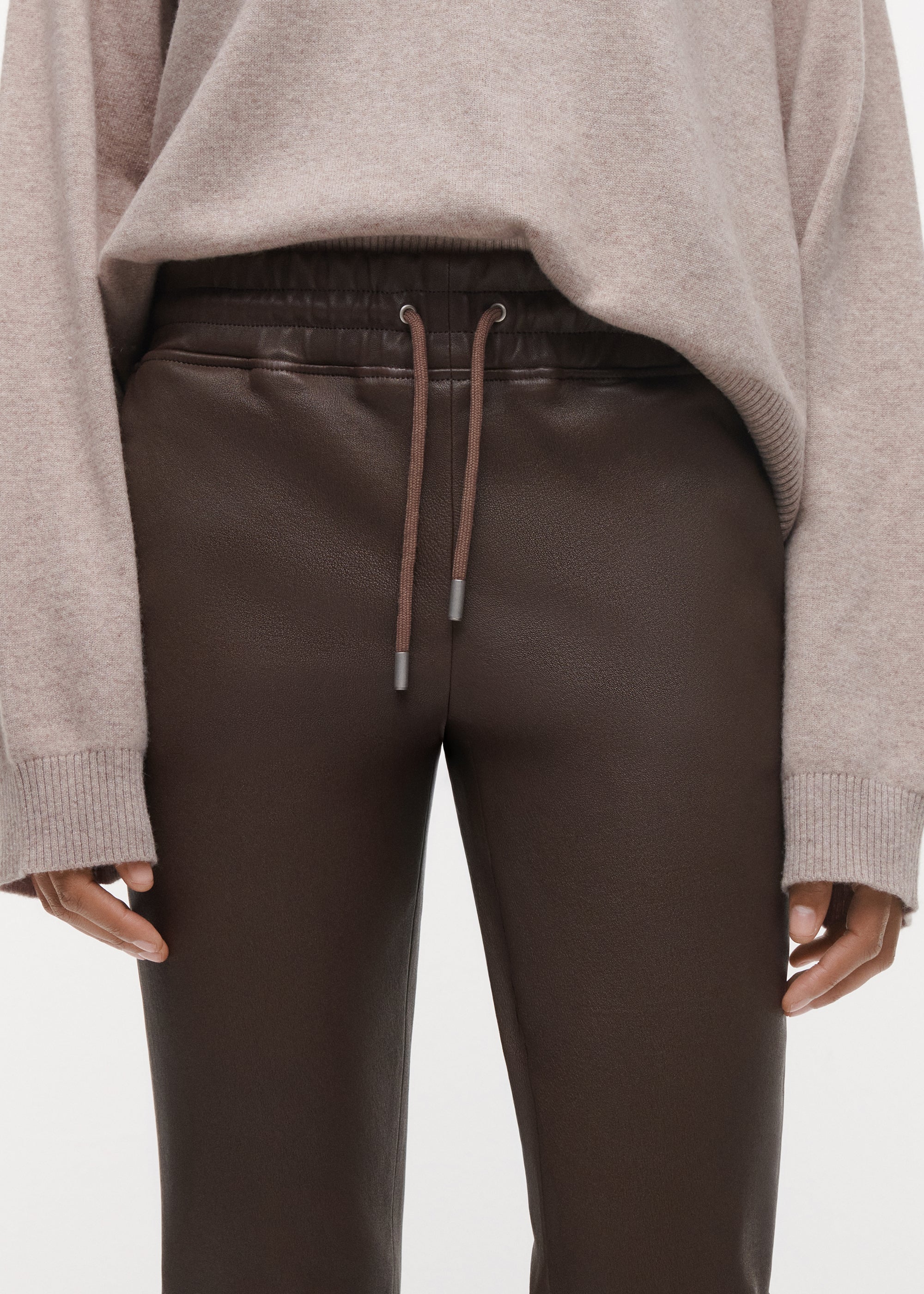 NORA Leather Trouser | Warm Brown