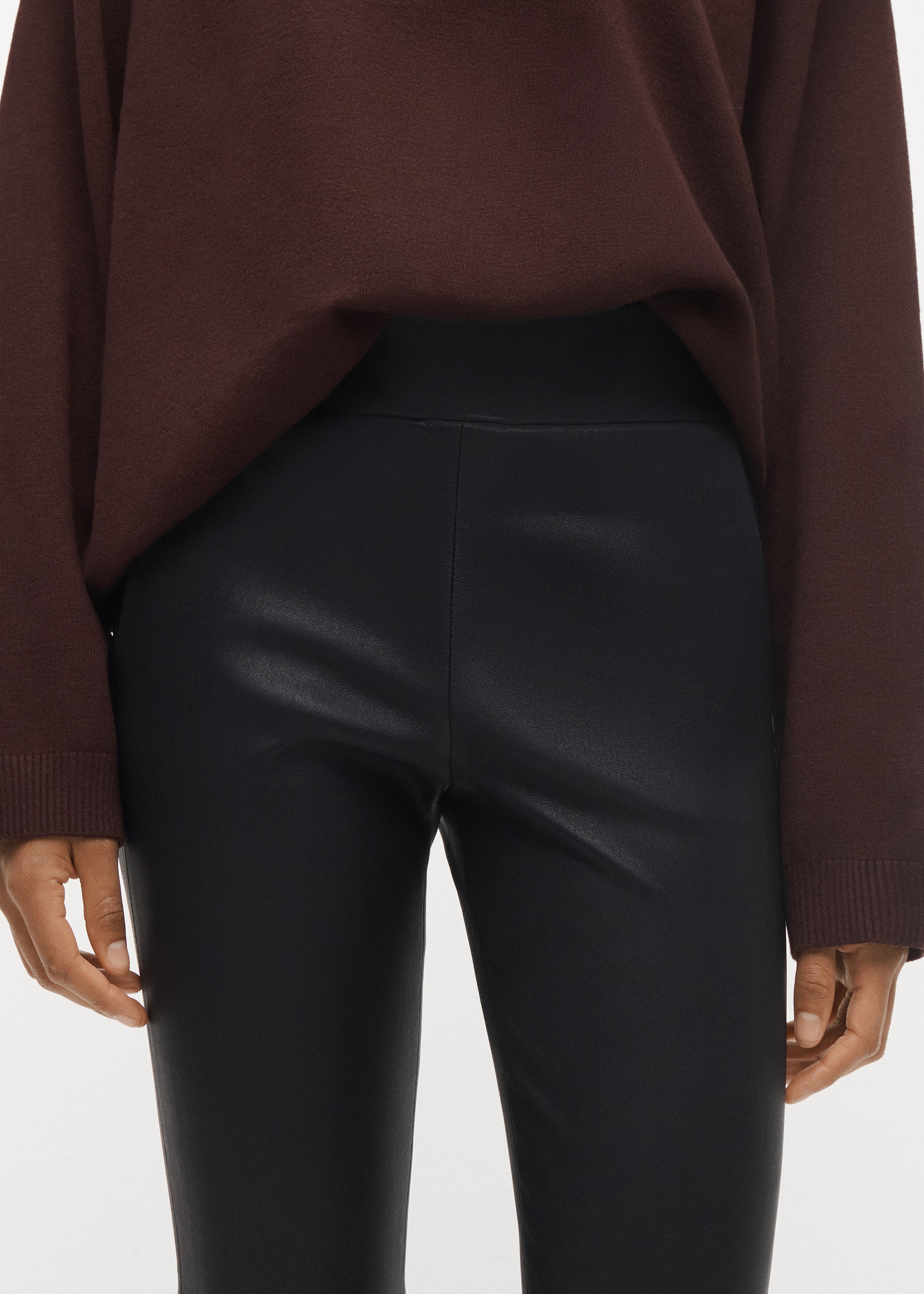 SORAYA Slim Fit Leather Legging | Black