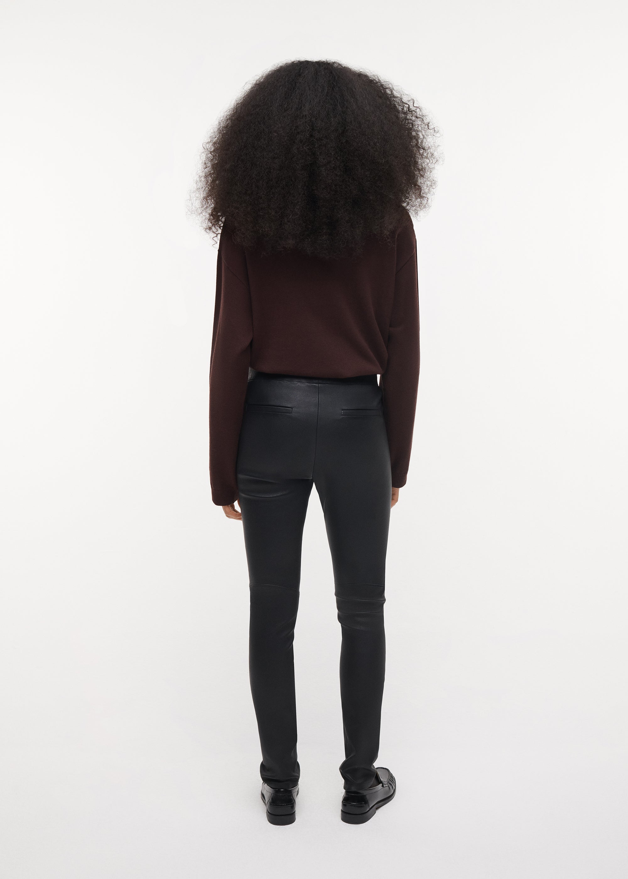 SORAYA Slim Fit Leather Legging | Black