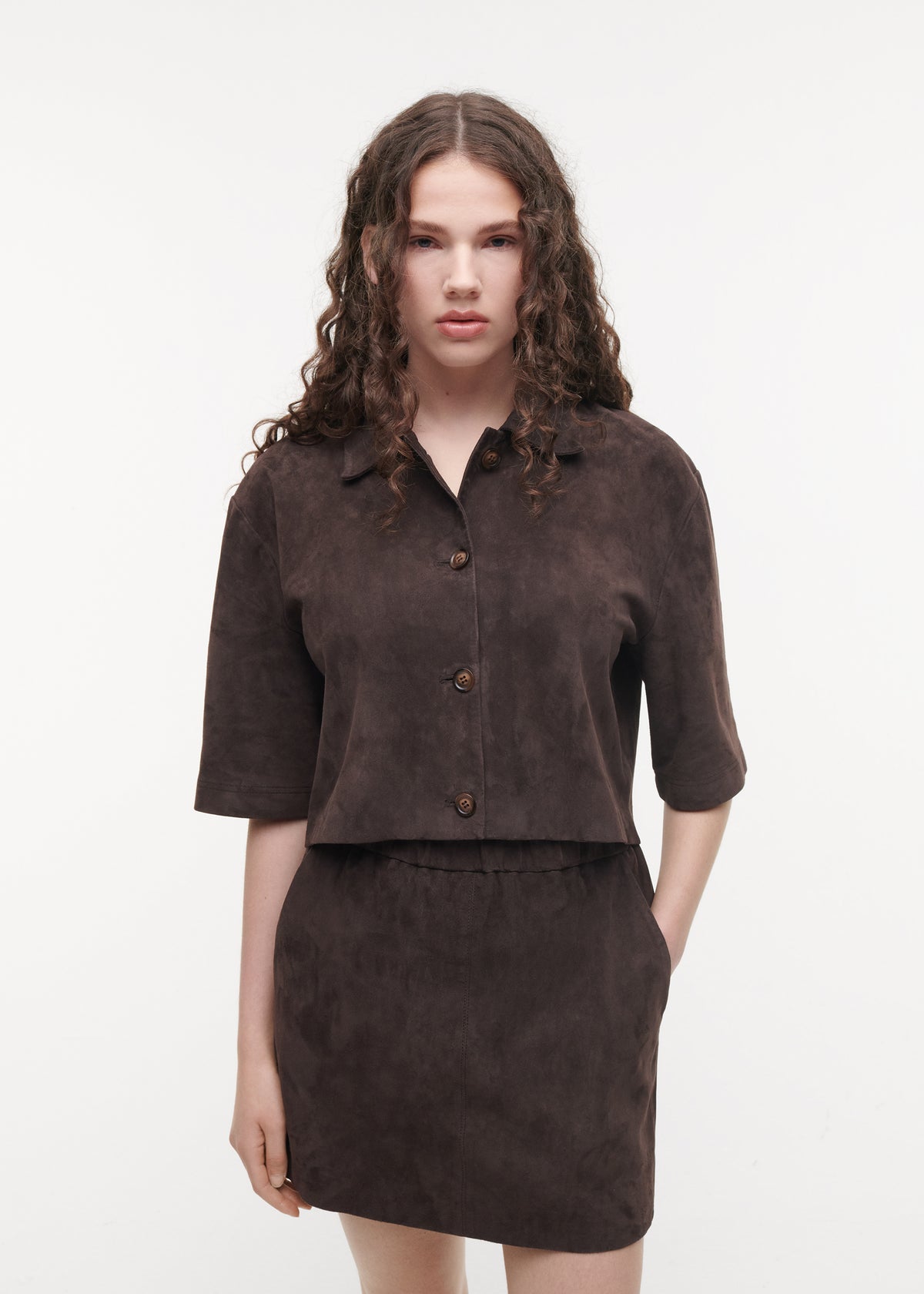 HOLLIS Suede Top | Espresso