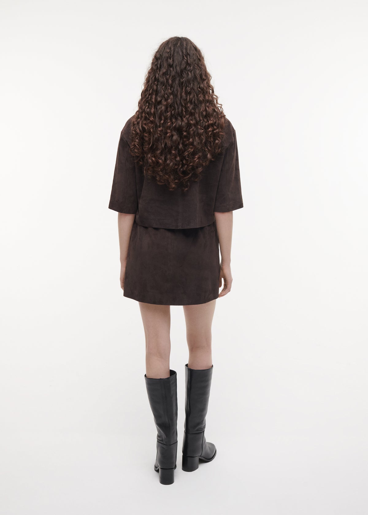 SAIDY Suede Mini Skirt | Espresso
