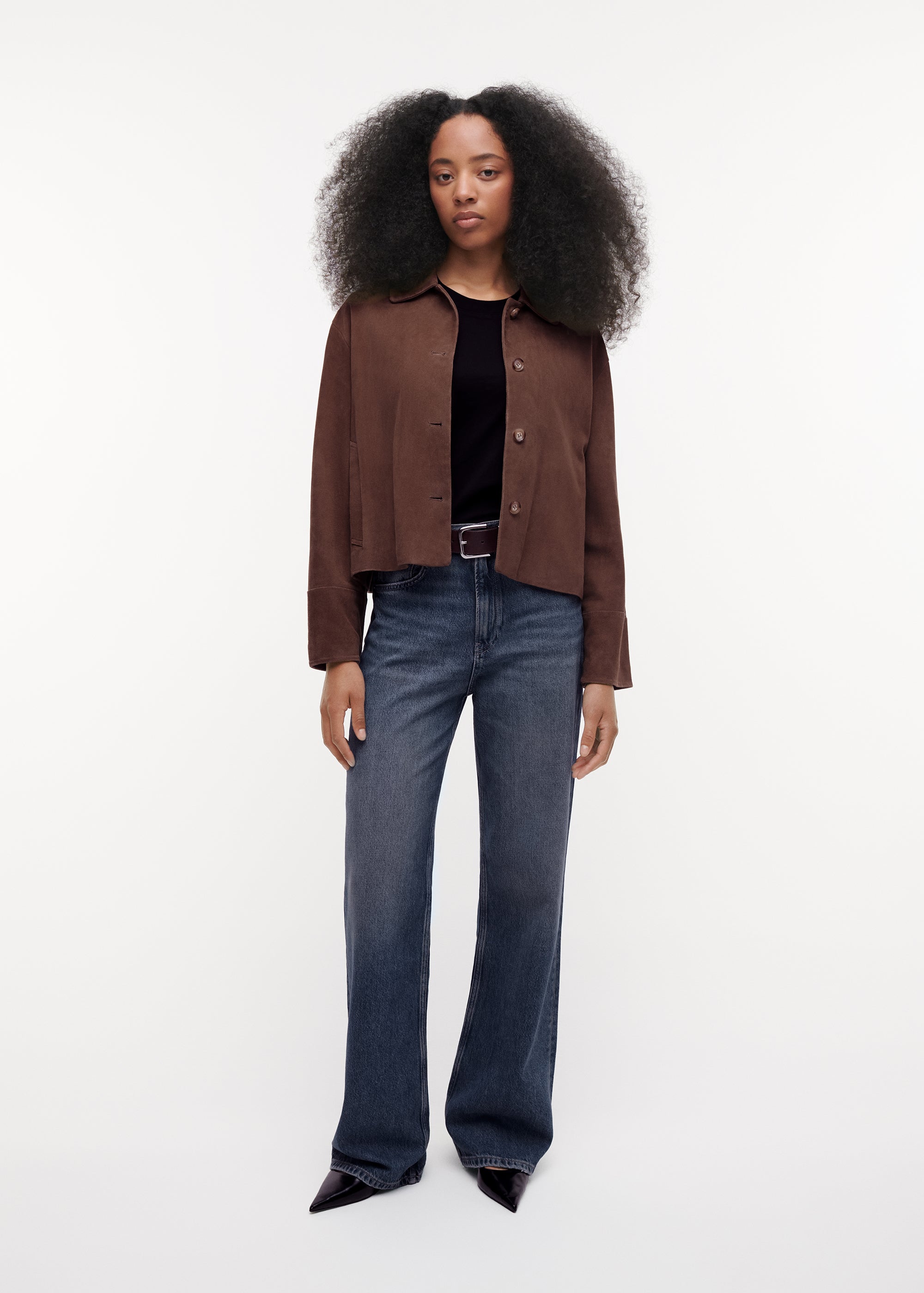 ELAINE Suede Jacket | Cacao