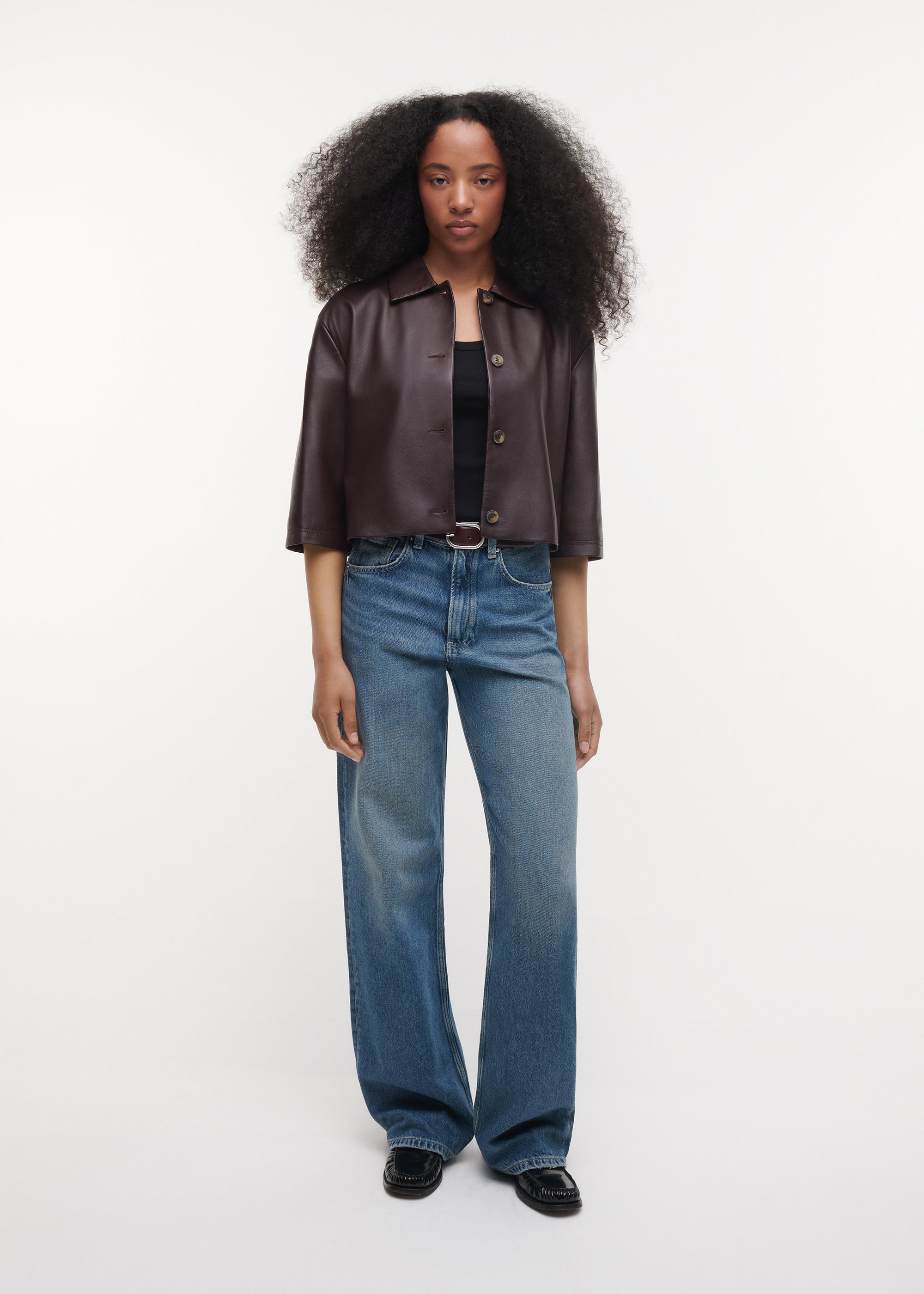 HOLLIS Leather Top | Shiraz